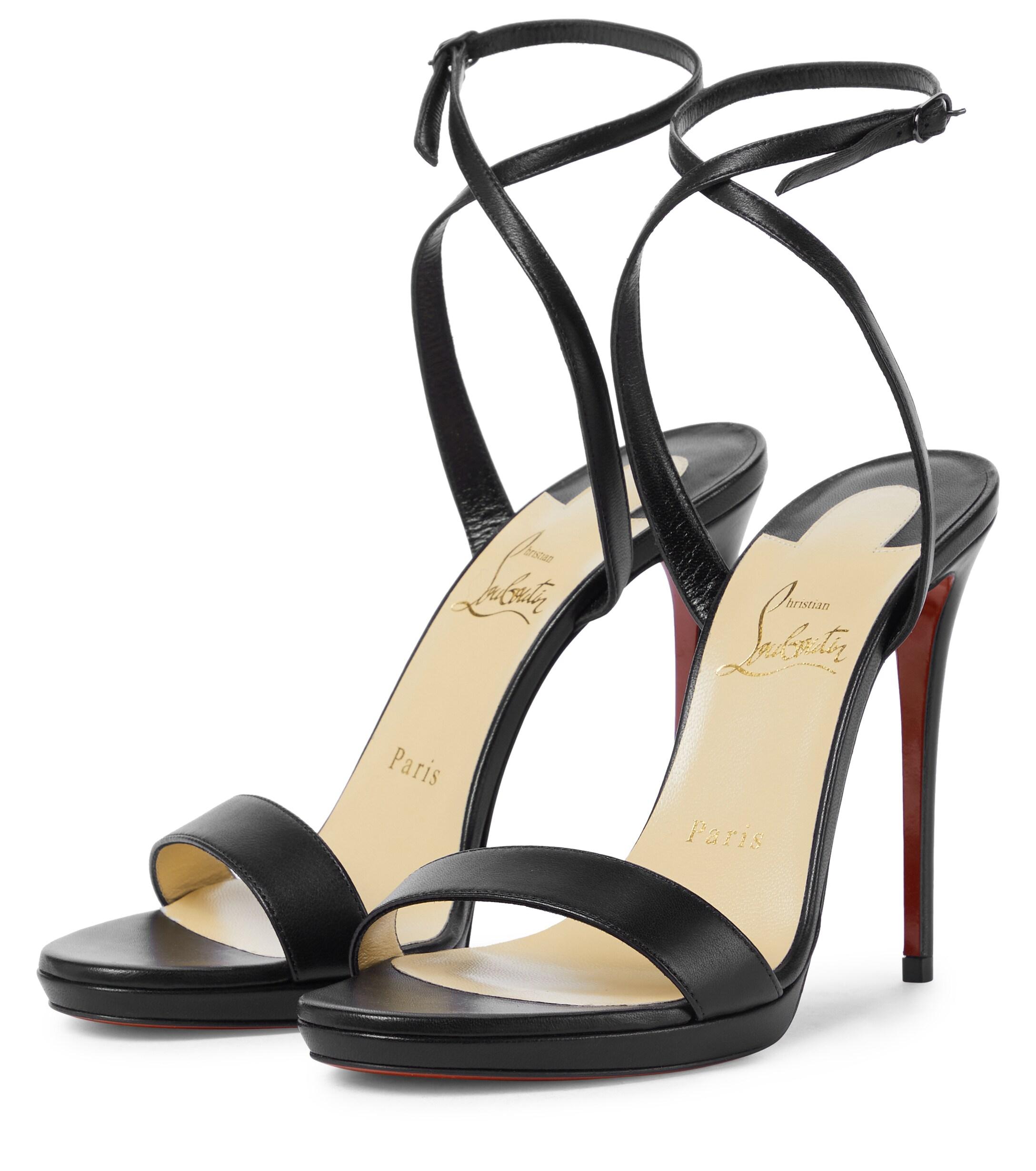 Christian Louboutin Loubi Queen 120 Leather Sandals in Black - Lyst