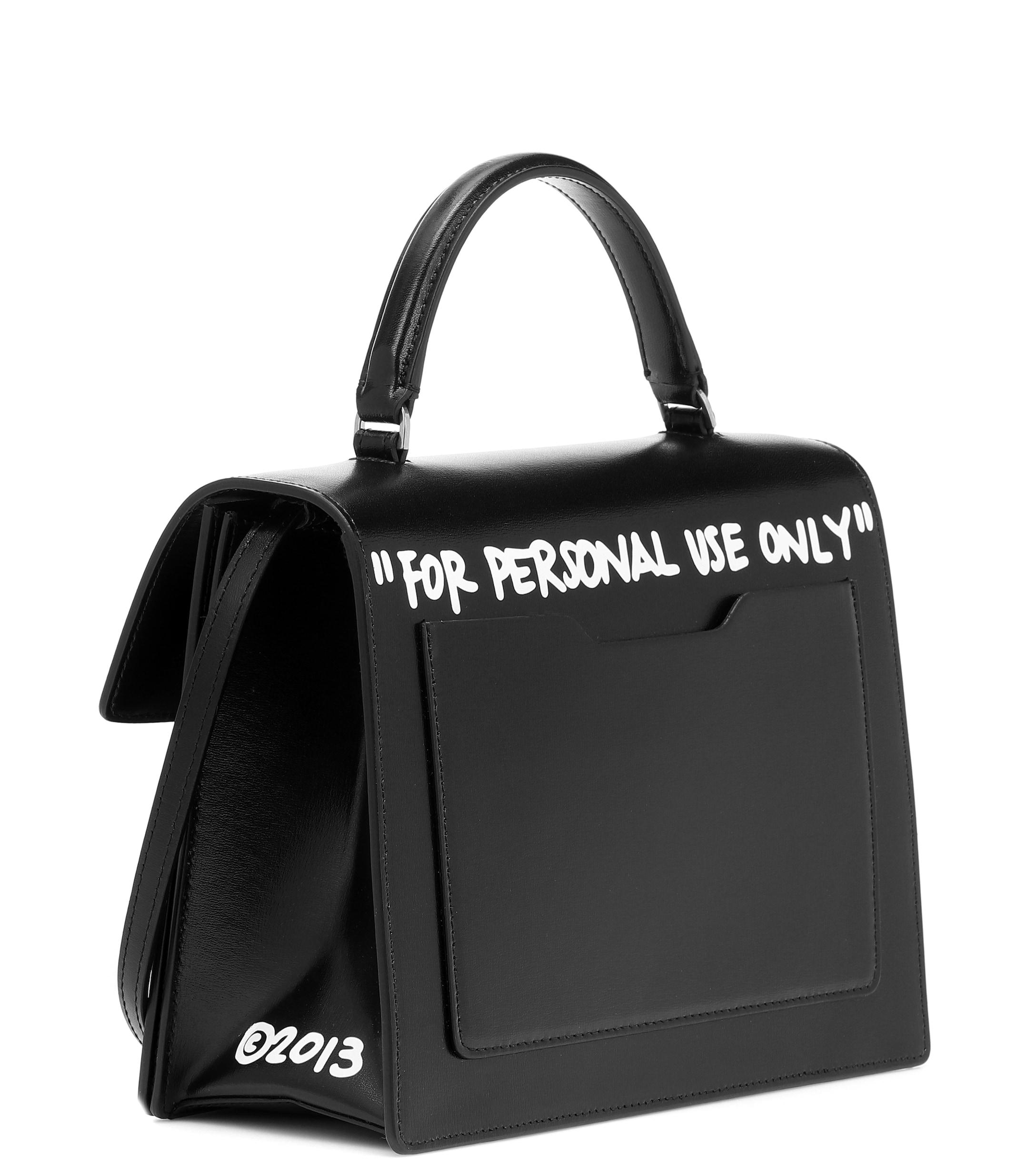 NIB OFF-WHITE C/O VIRGIL ABLOH Black Leather New 1.4 Jitney Bag Size OS  $1240