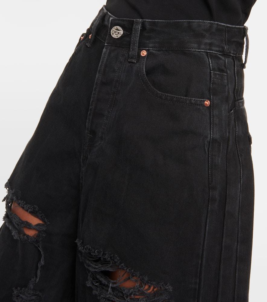 Vetements Distressed Wide-Leg Jeans in Black | Lyst