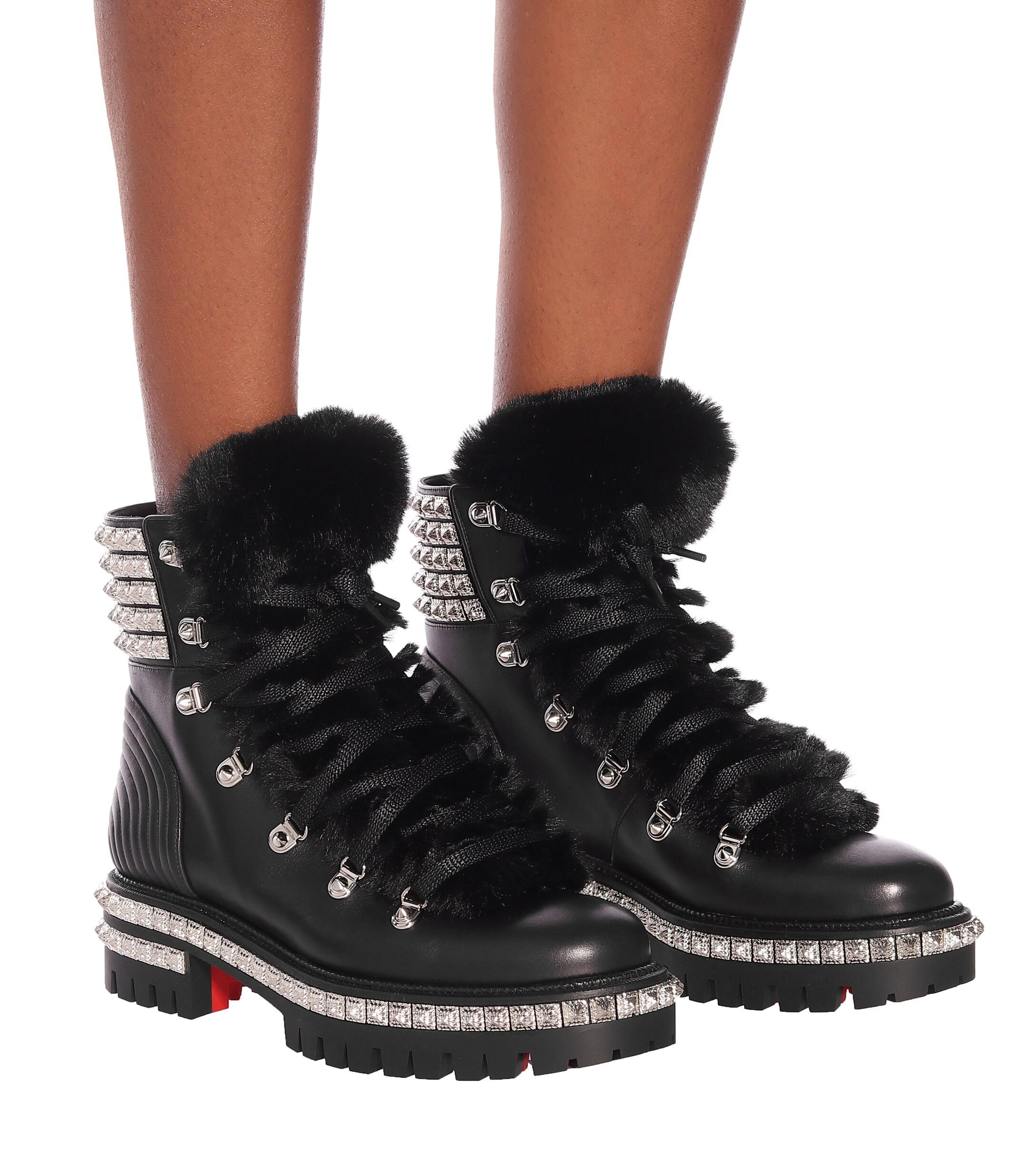 Christian Louboutin Yeti Donna Leather Ankle Boots in Black - Lyst