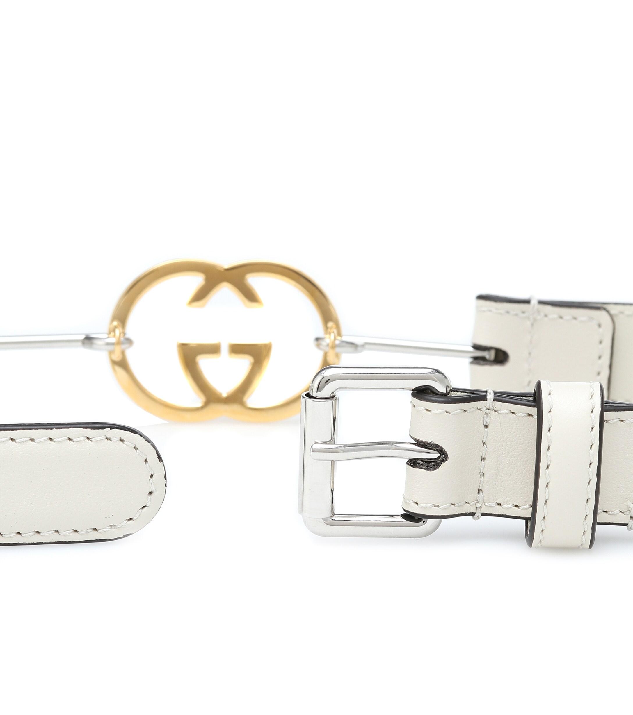 Gucci Leather Belt With Interlocking G 