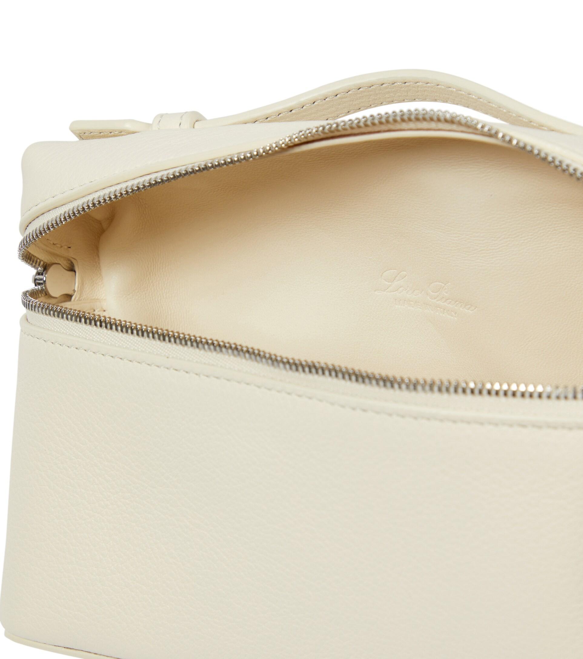 Loro Piana Extra Pocket L19 Leather Crossbody Bag in White