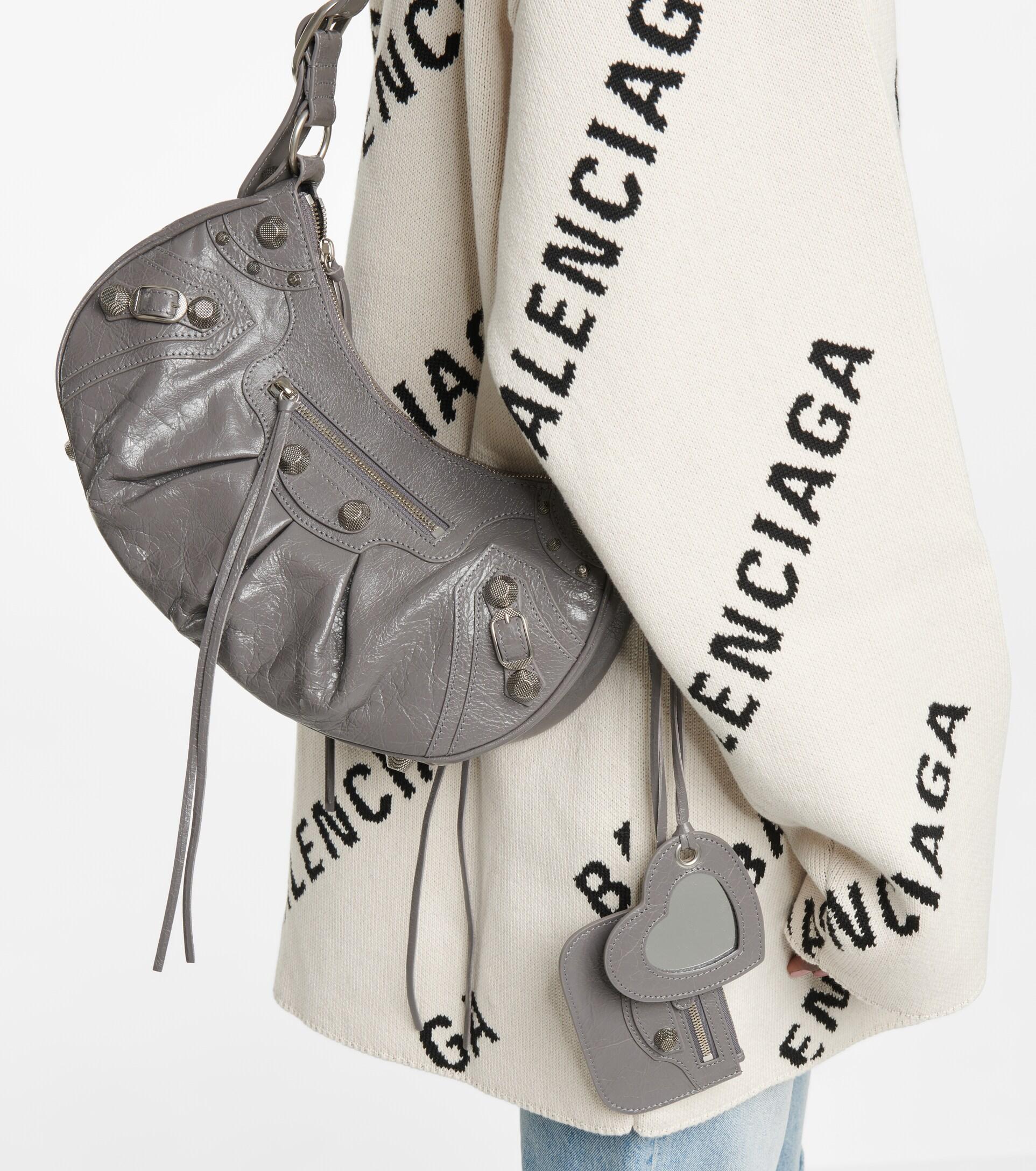 Balenciaga Le Cagole Metallic Shoulder Bag - Grey