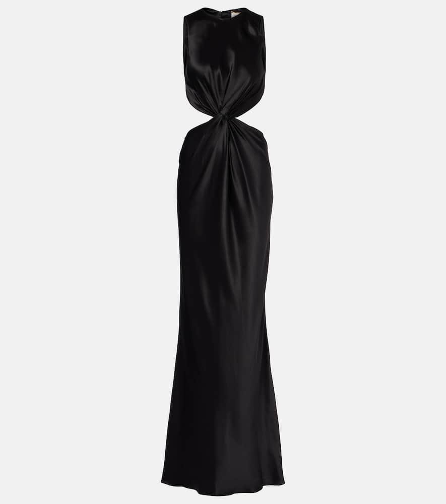 VIP価格.Saint Laurent ABITO LUNGO A TUBINO IN MISTO LANA Abito lungo in lana vergine in Nero - Saint Laurent | Mytheresa