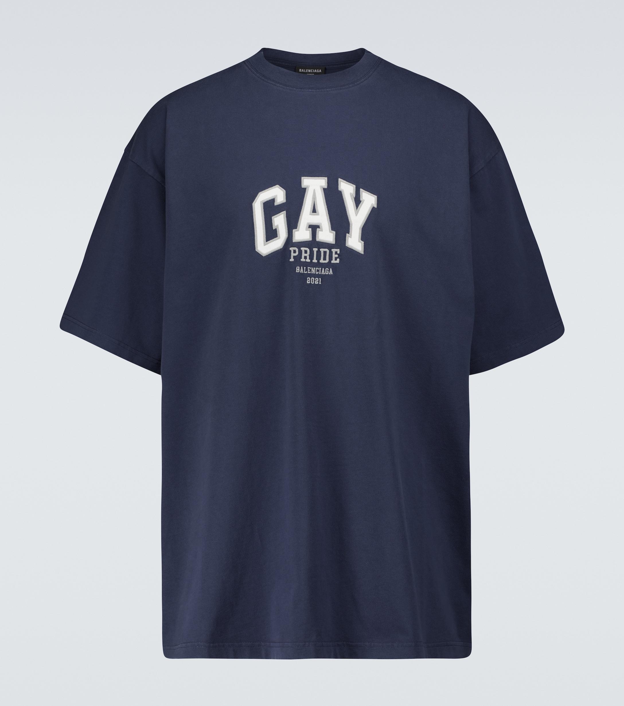 T-shirt Pride in cotoneBalenciaga in Cotone da Uomo colore Blu - Lyst
