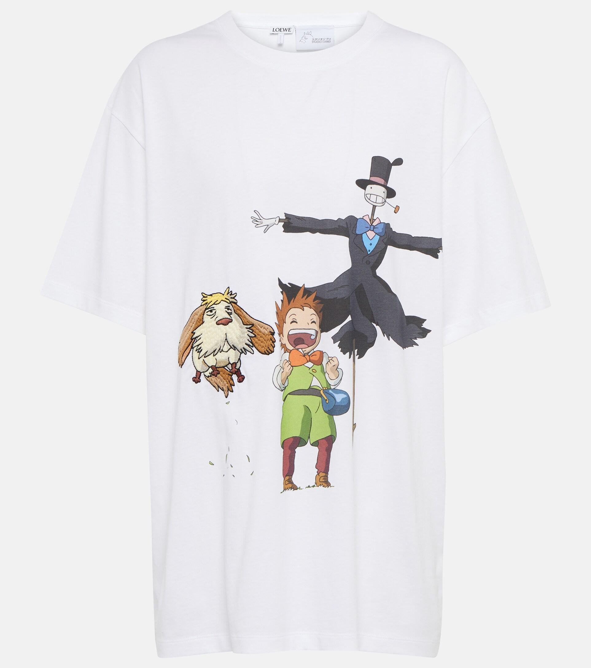 Loewe X Howl's Moving Castle Printed Cotton T-shirt in White | Lyst