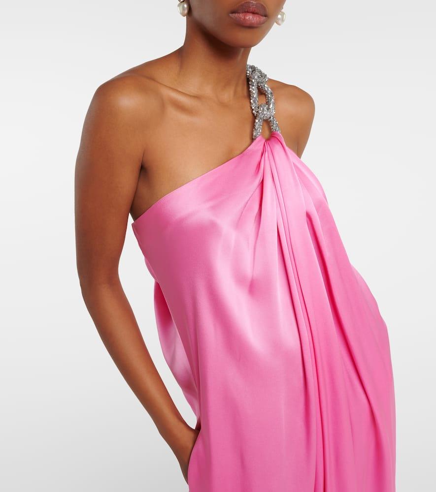 Stella McCartney Falabella Chain-Detail Satin Gown in Pink