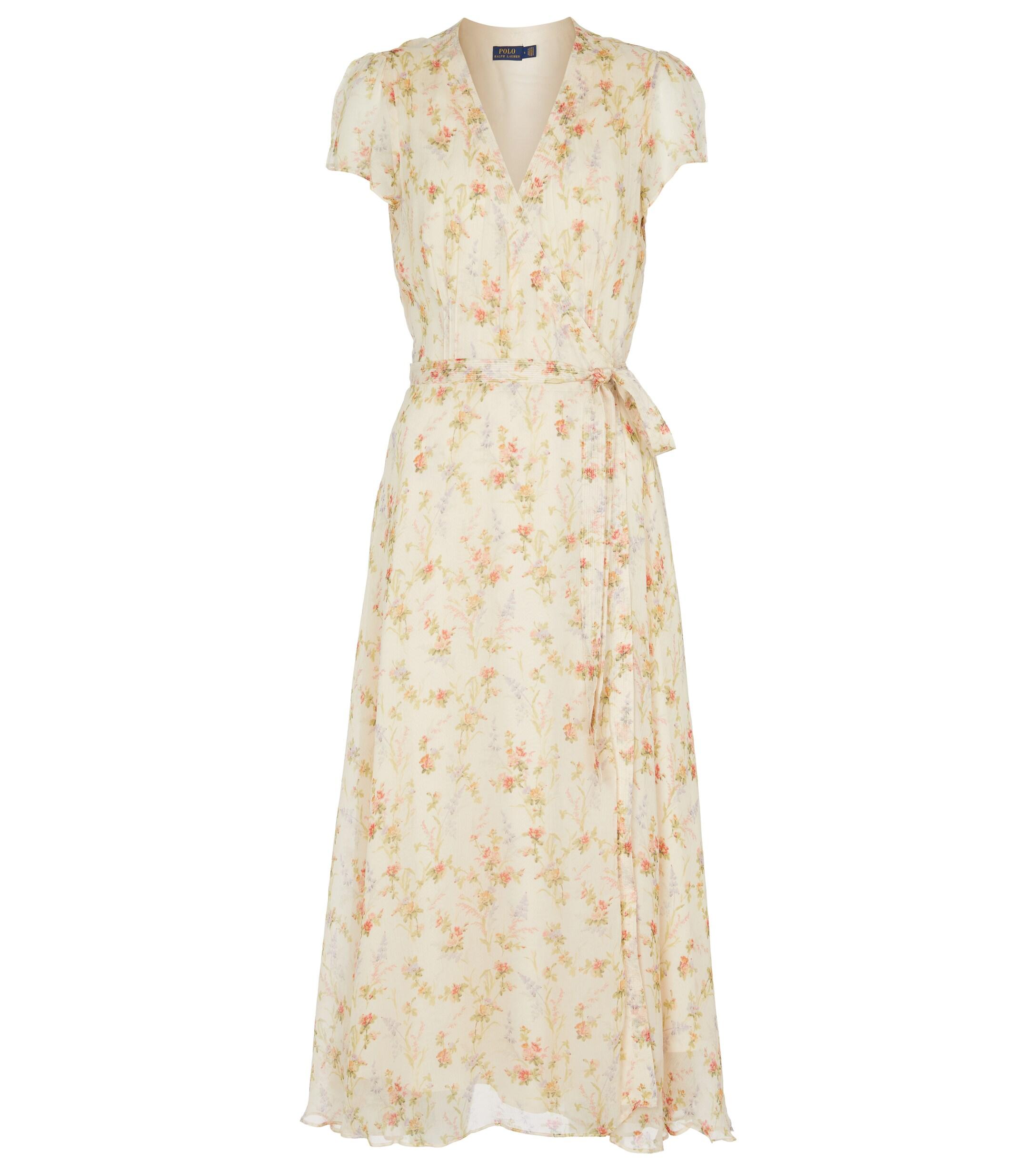 Vestido largo floral Polo Ralph Lauren de color Neutro | Lyst