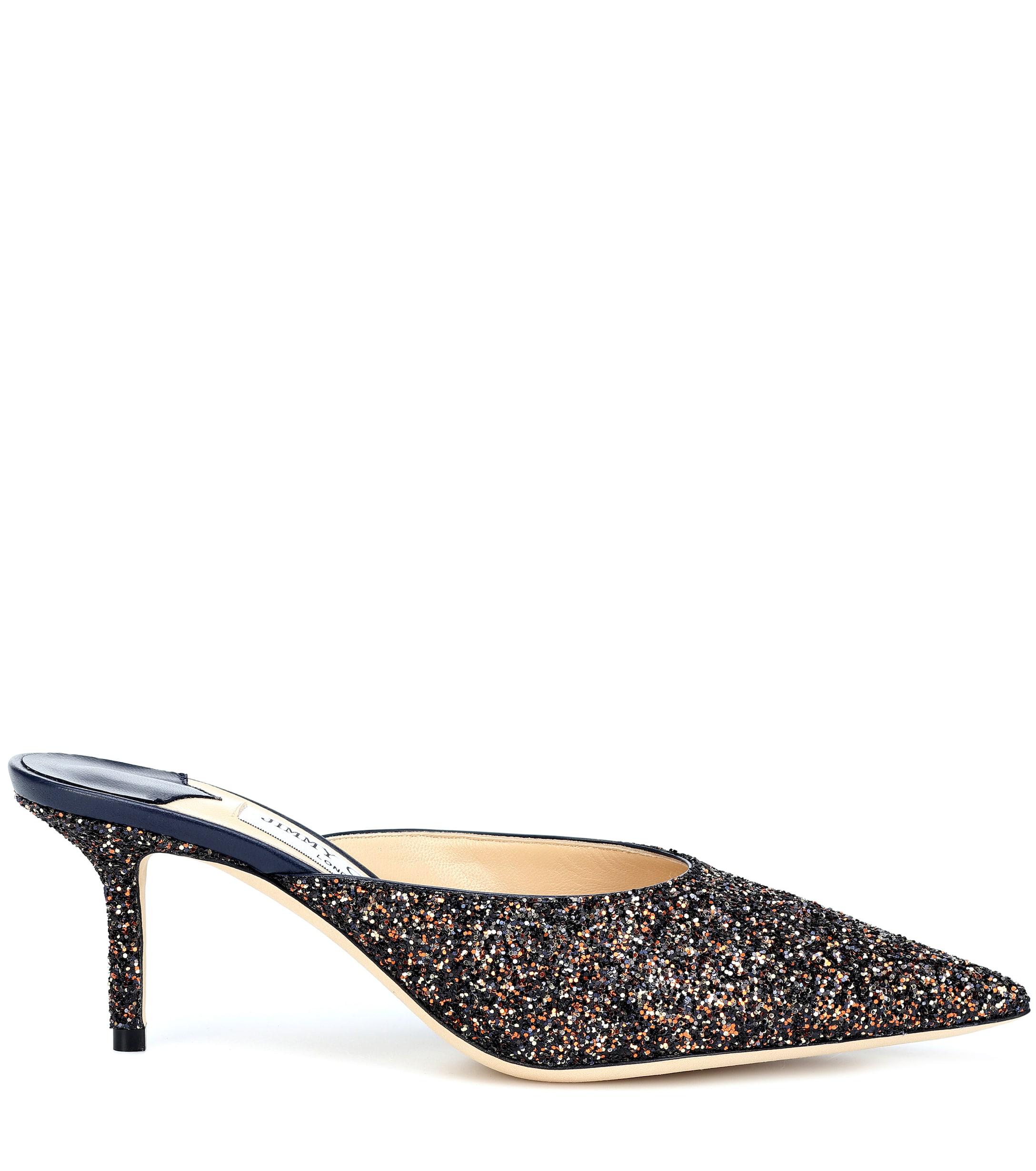 jimmy choo glitter mules