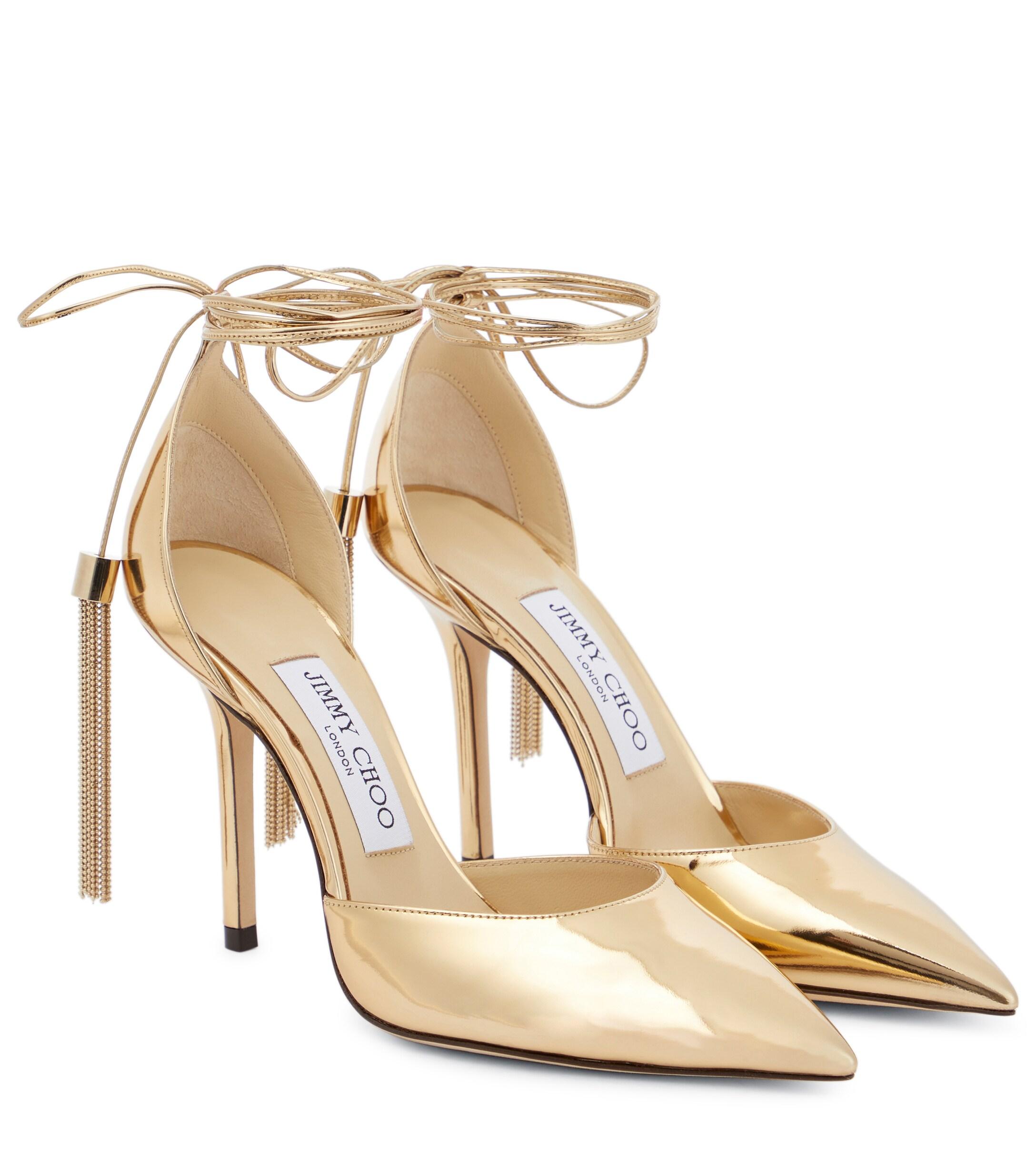 Jimmy Choo Eris 100 Metallic Leather Pumps Lyst Canada