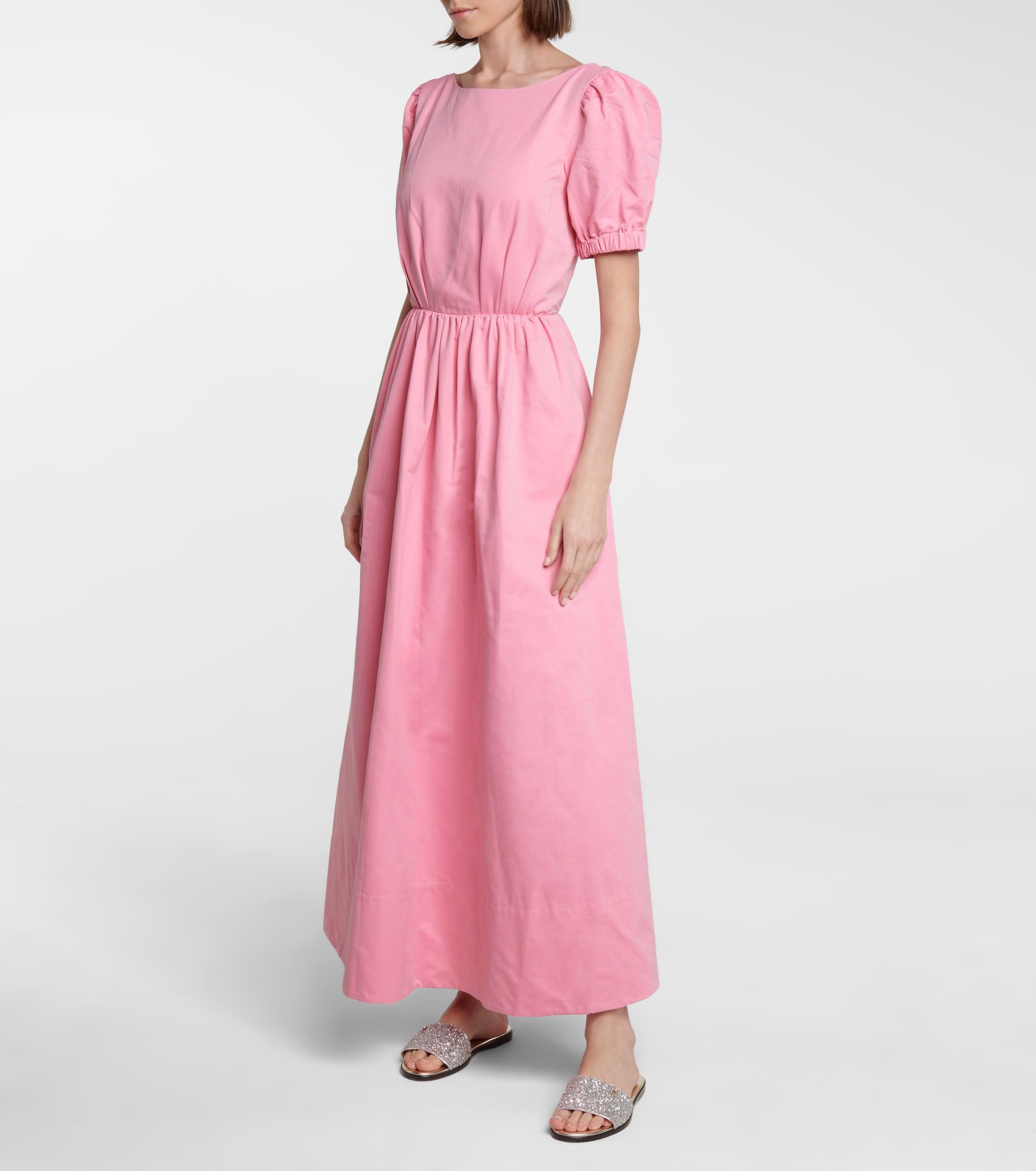 STAUD Alix Cotton-blend Faille Maxi Dress in Pink - Save 9% | Lyst