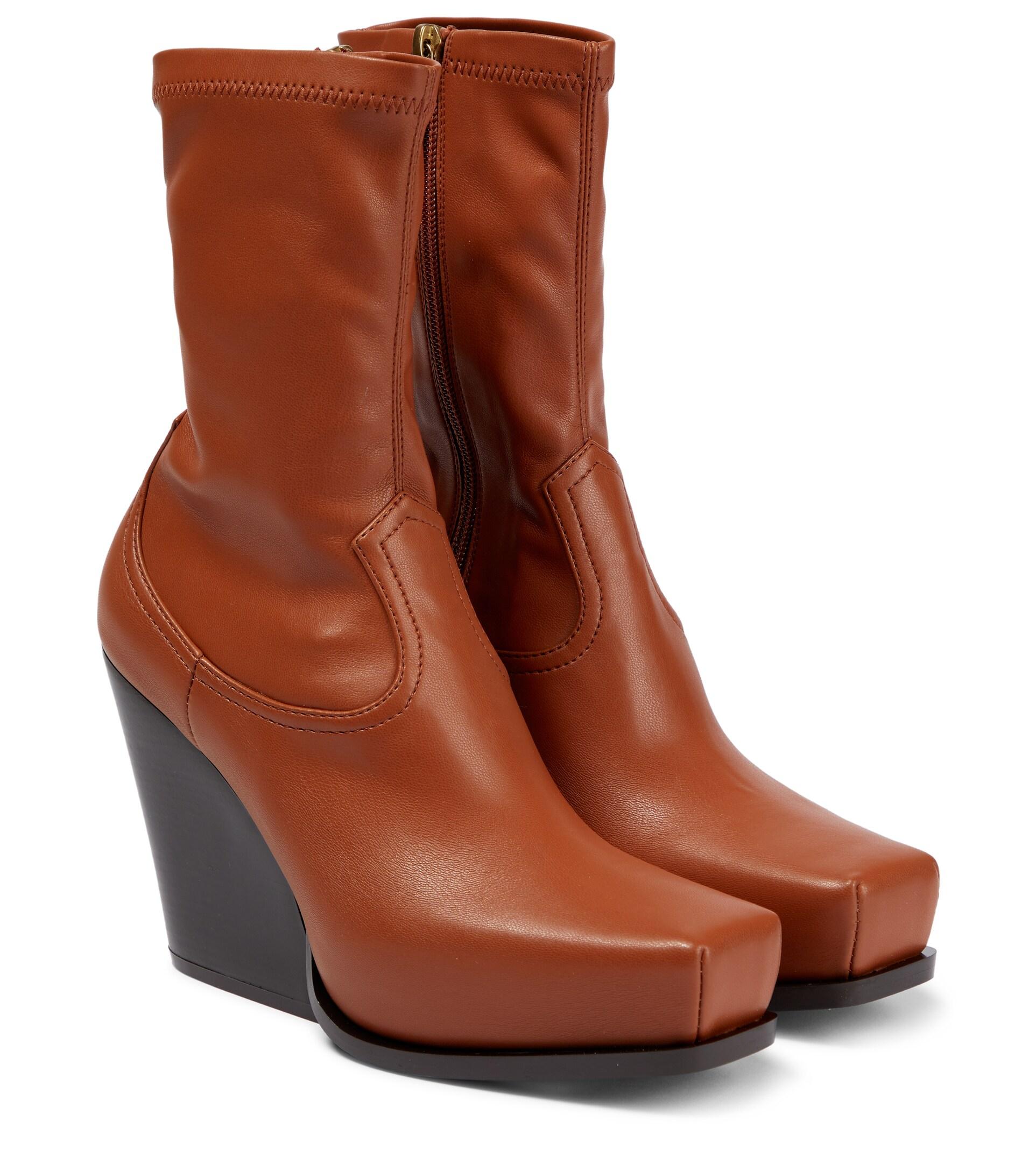 brown platform ankle boots