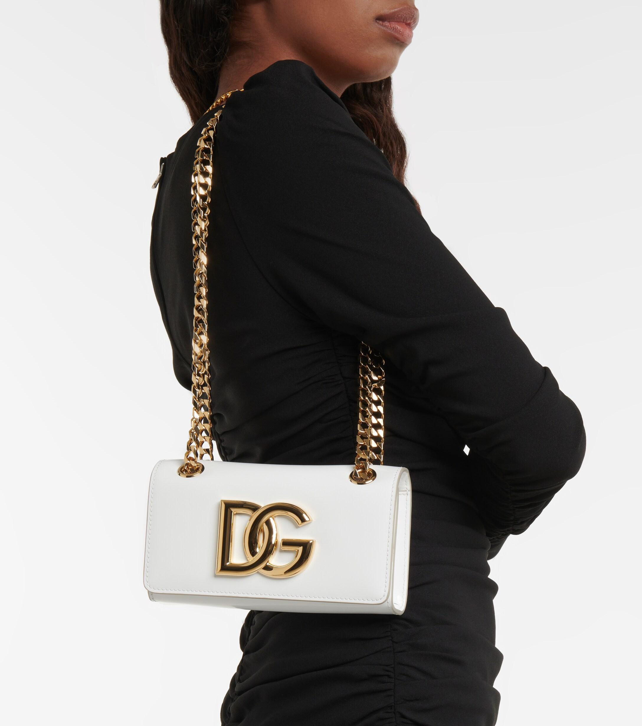 Dolce & Gabbana Dg Logo Small Patent Leather Shoulder Bag in White | Lyst  Australia