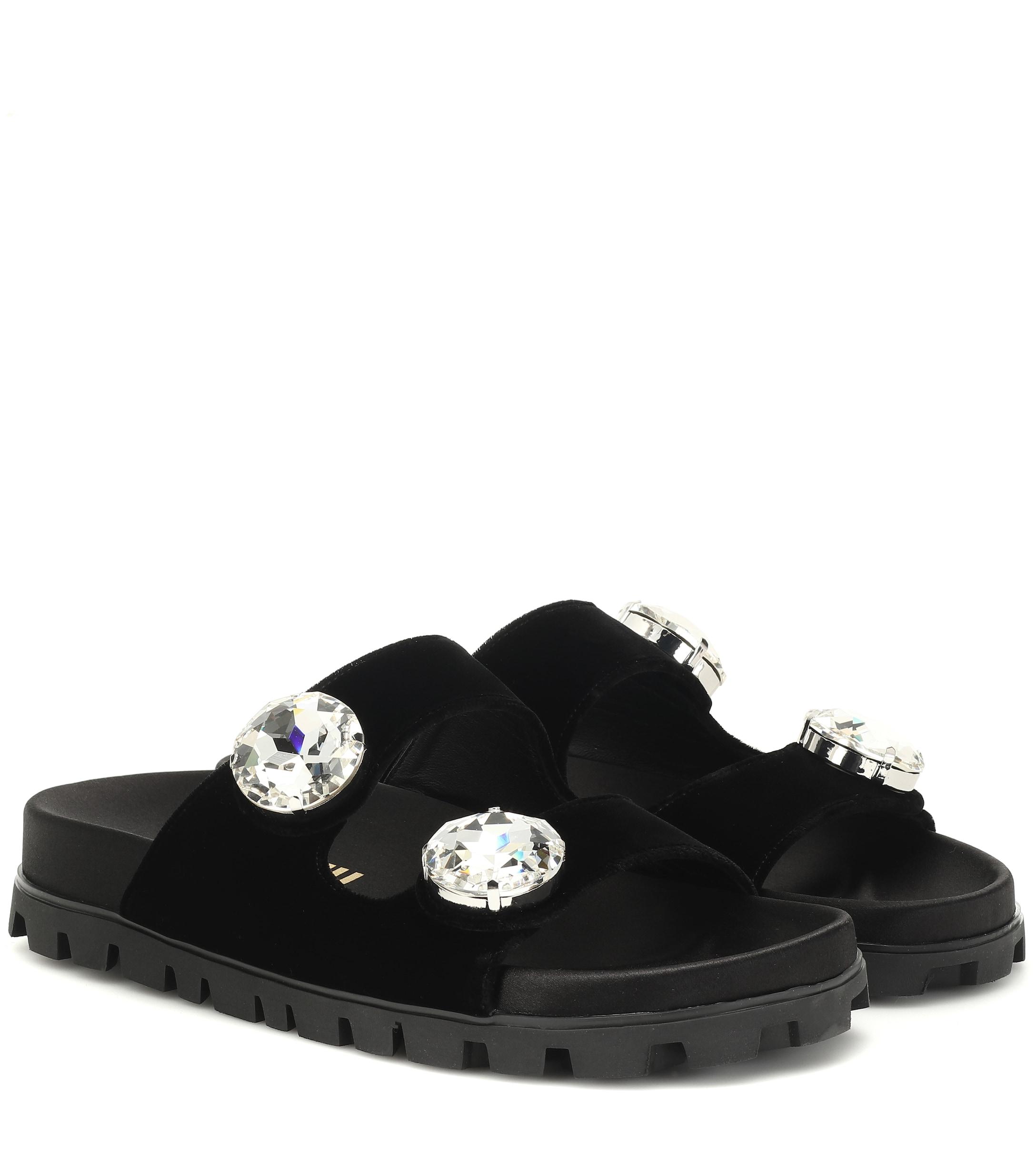 miu miu embellished slides