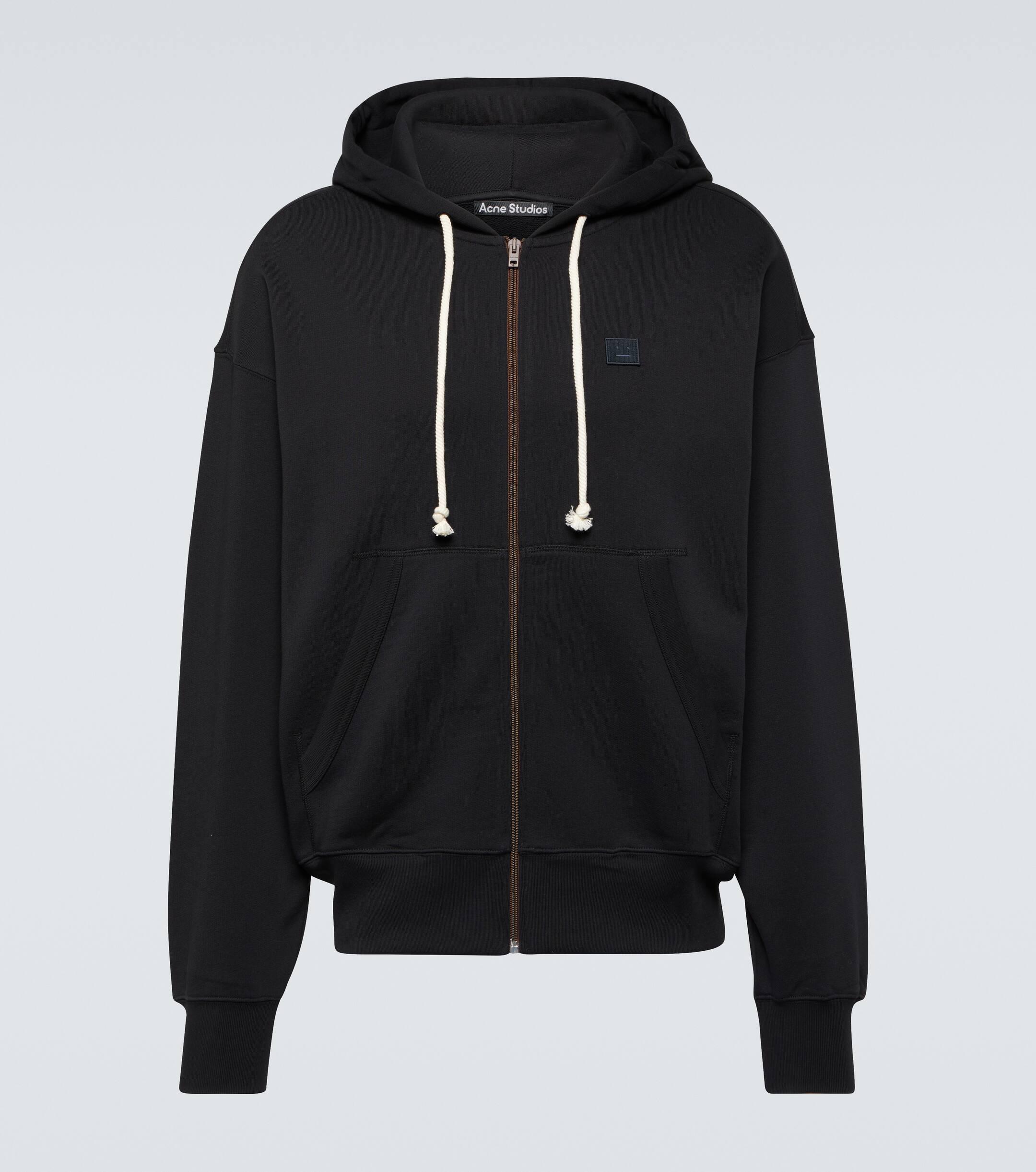 Acne Studios Cotton Fleece Zip Up Hoodie in Black for Men Lyst UK