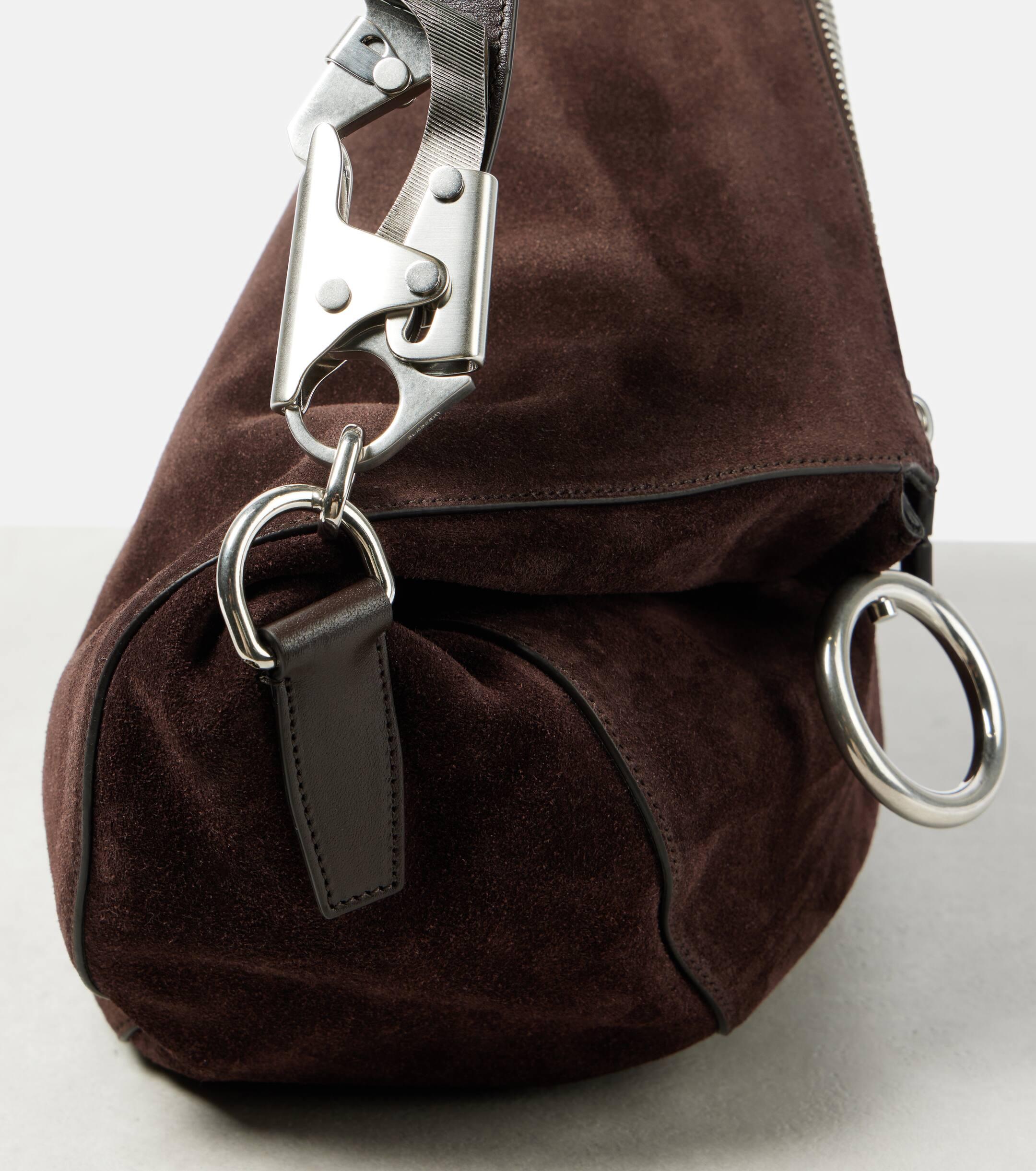 Burberry Knight Medium Suede Shoulder Bag in Brown | Lyst UK