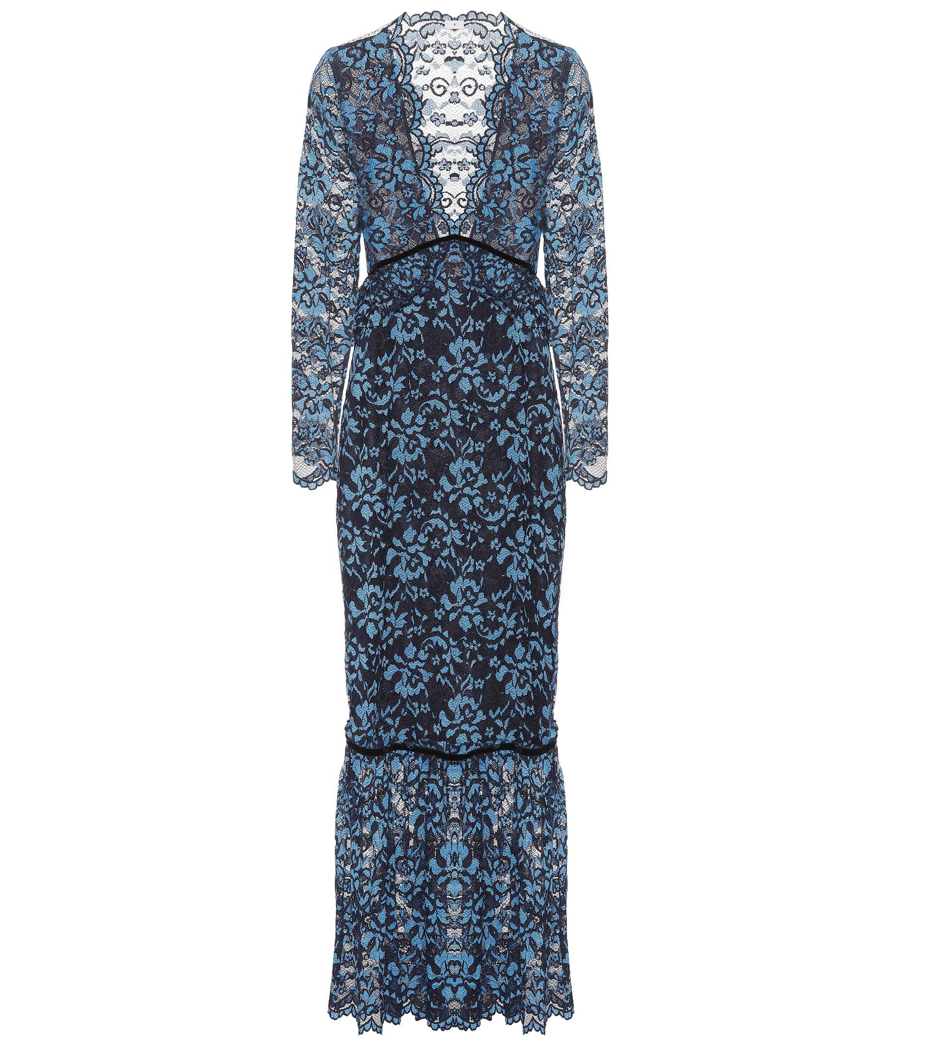 ganni flynn lace maxi dress