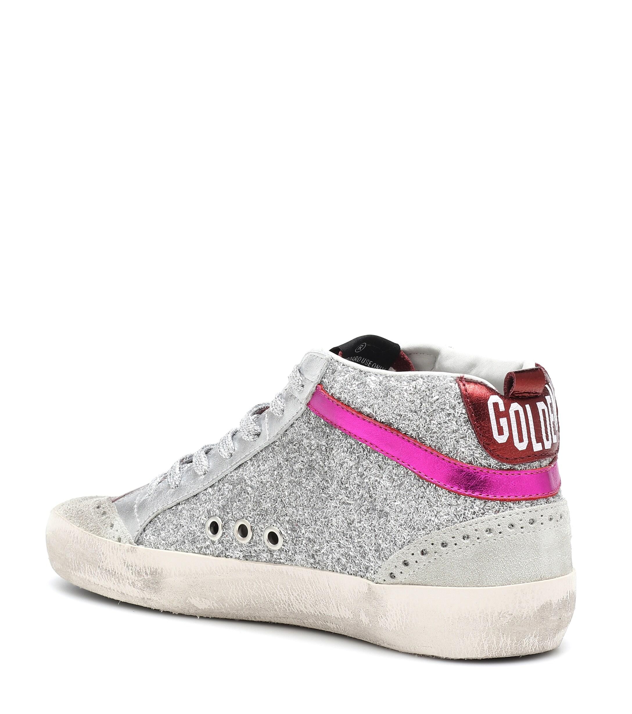 Golden Goose Deluxe Brand Goose Mid Star Glitter Sneakers Lyst