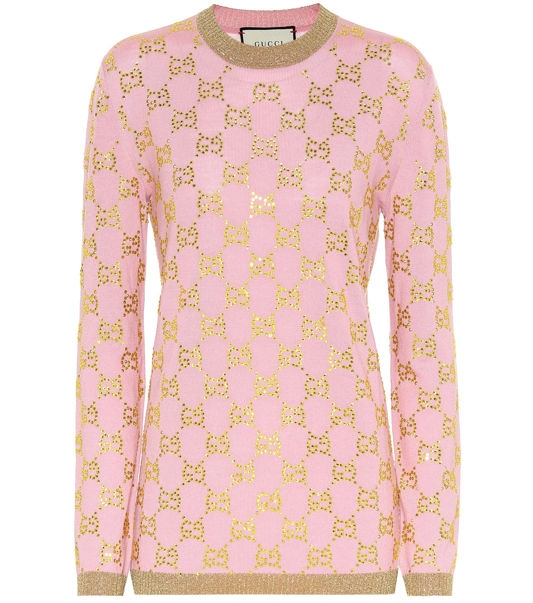 pink and gold gucci sweater