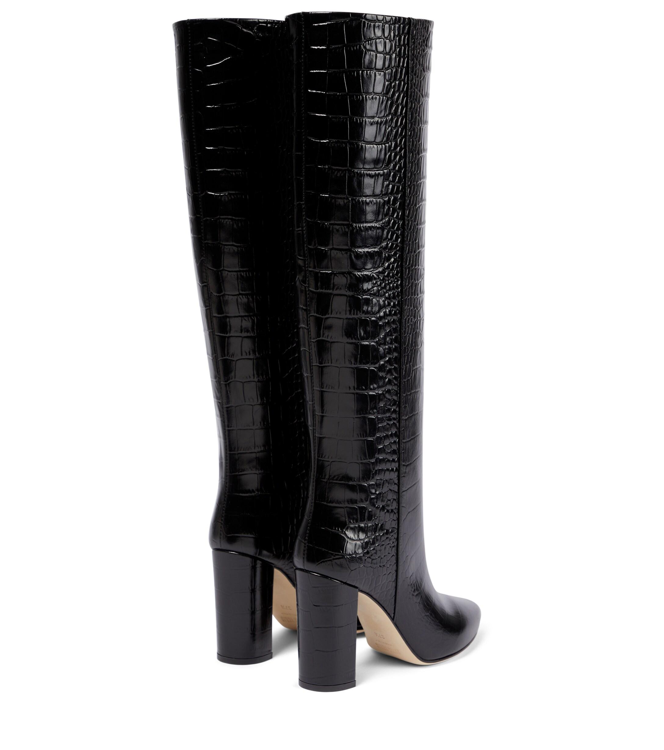 womens black croc boots