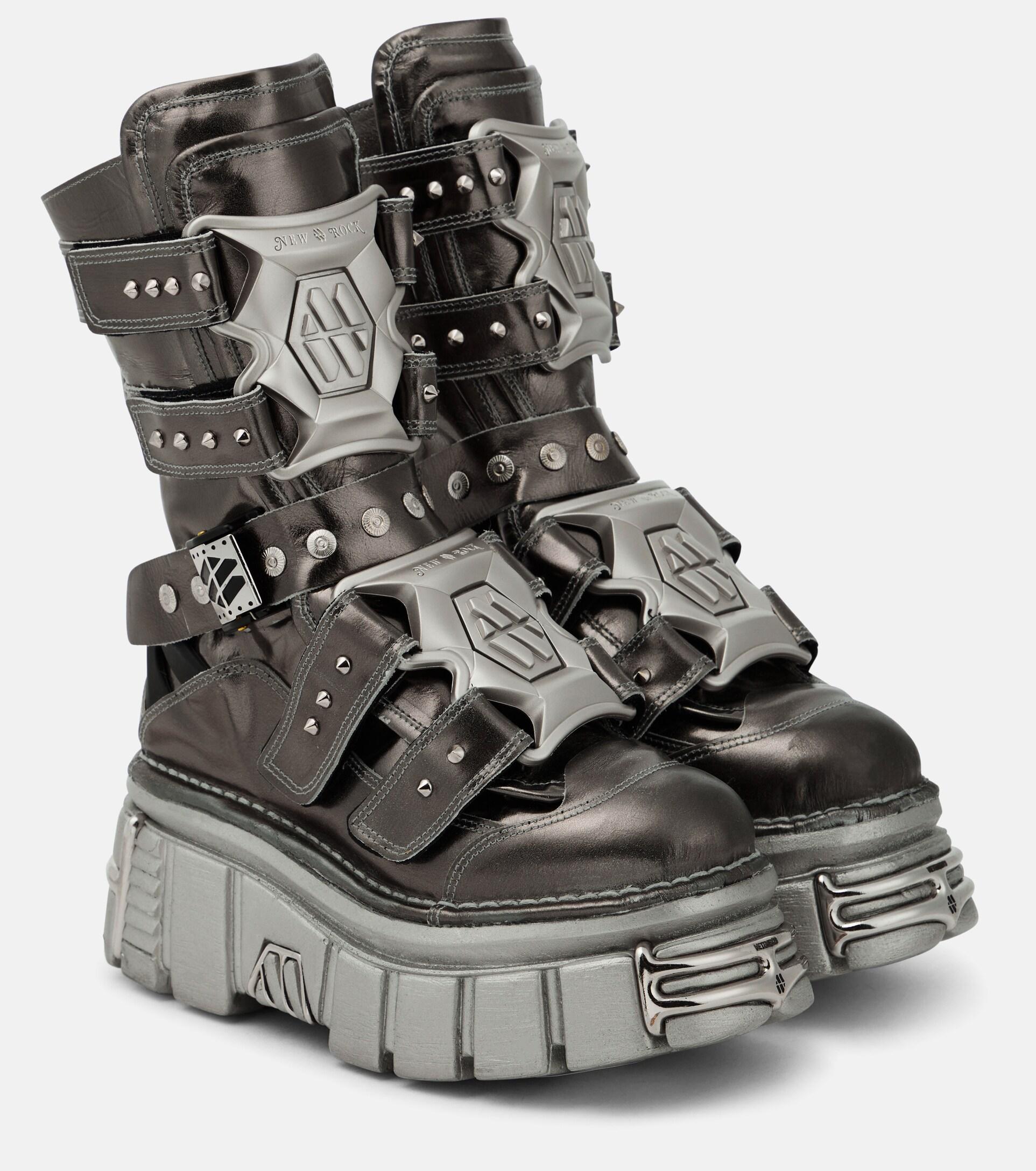 Vetements X New Rock Gamer Platform Boots in Gray | Lyst