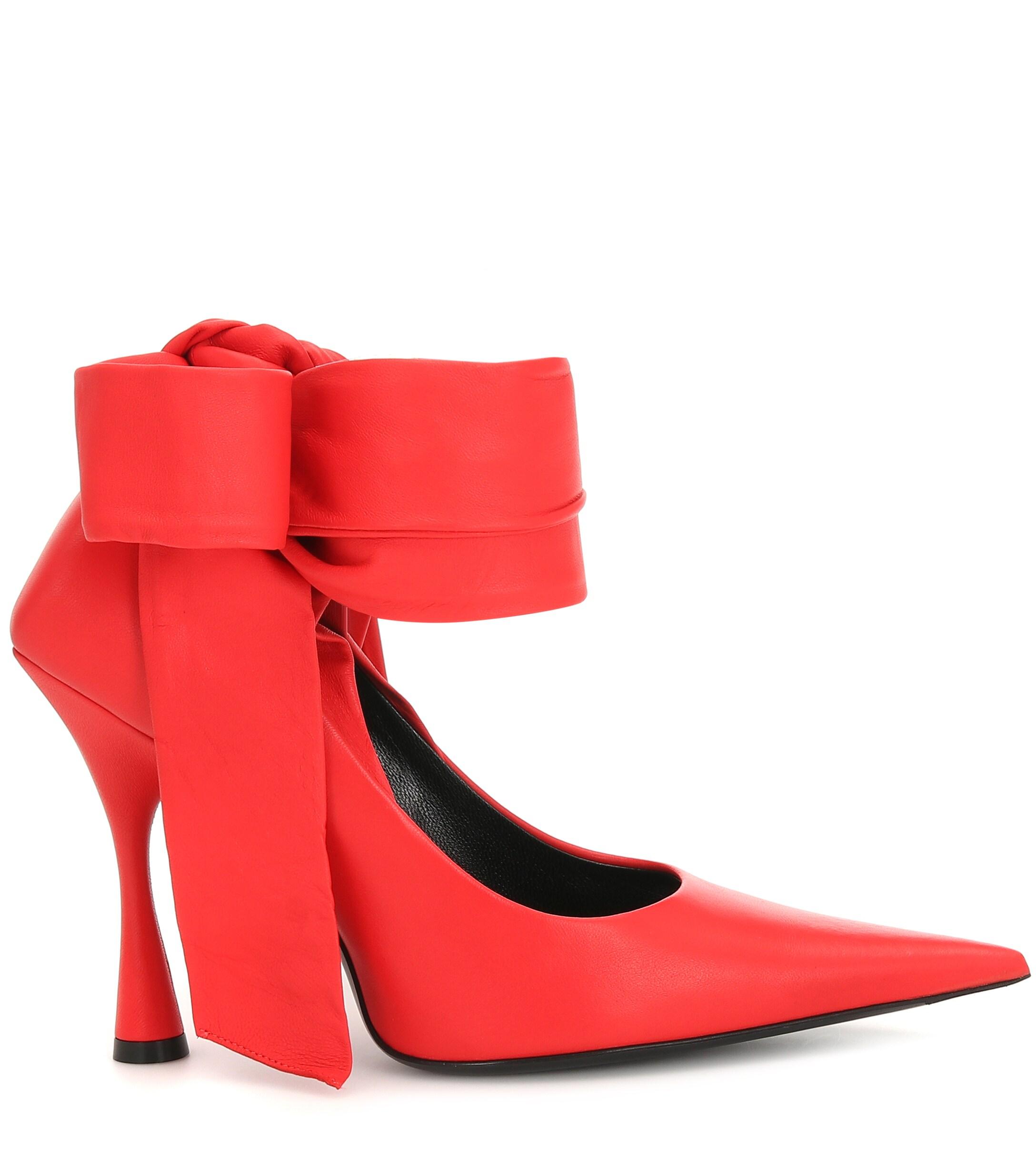 Balenciaga Dance Knife Leather Pumps in Red | Lyst