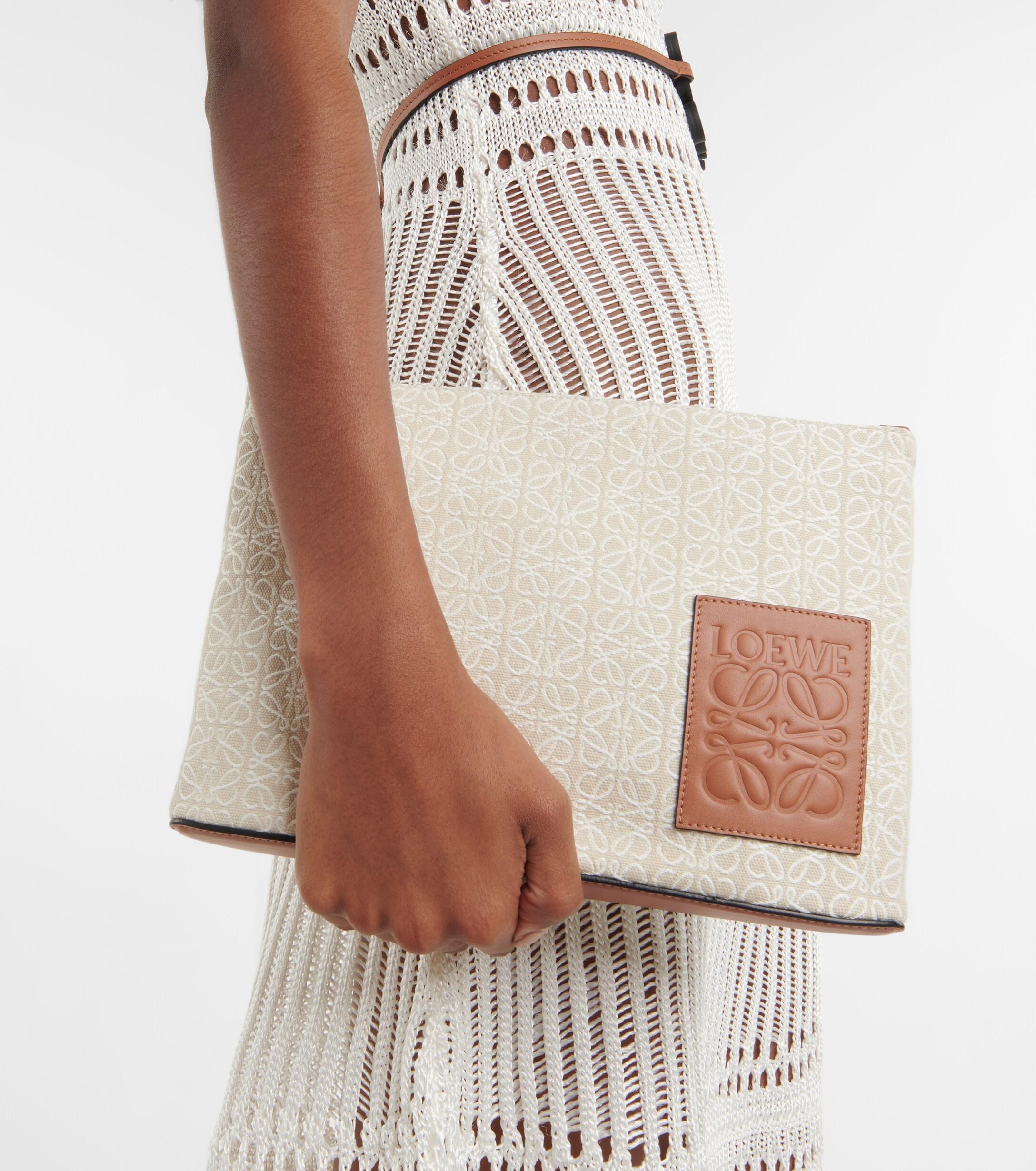 Loewe Paula's Ibiza Anagram Jacquard Canvas Pouch in Grey (Gray ...