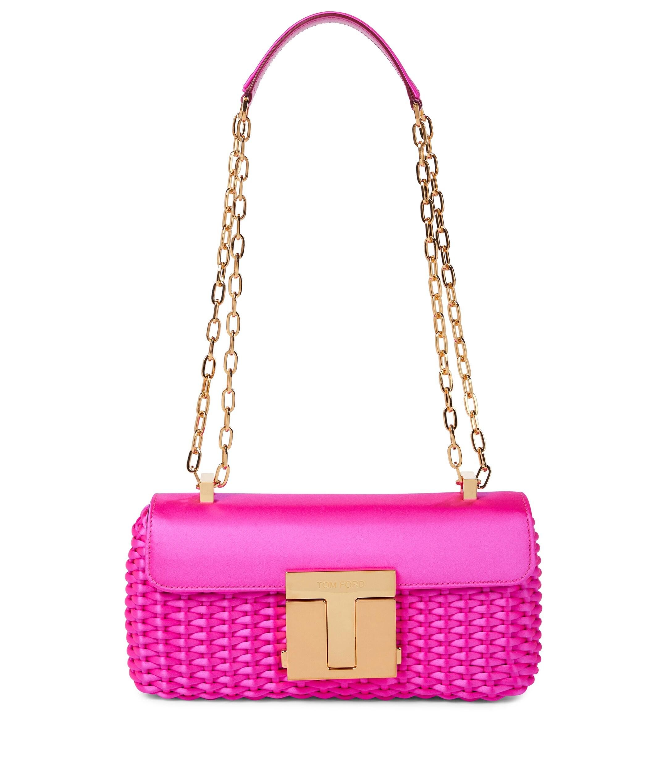 Tom Ford Woven Satin Crossbody Bag in Pink | Lyst
