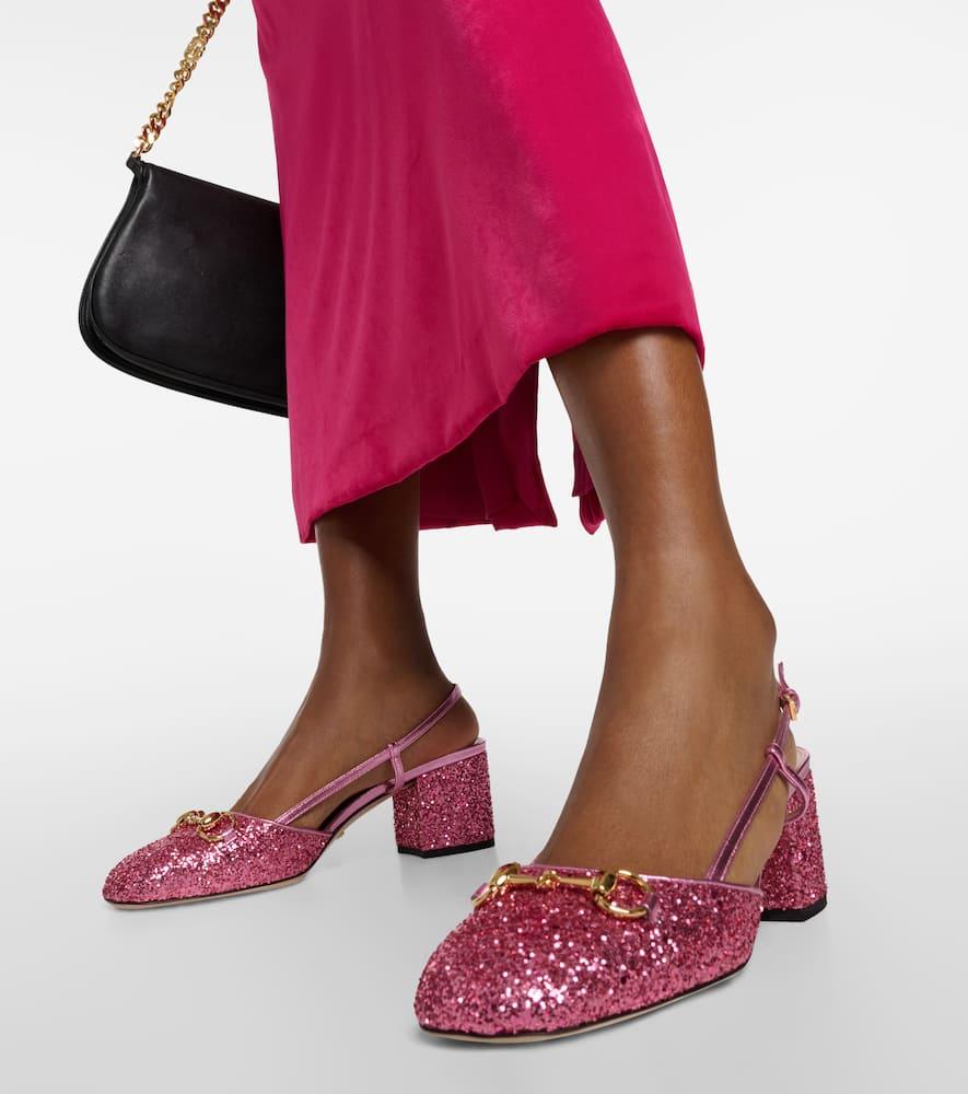 Gucci Slingback-Pumps Lady Horsebit mit Glitter in Pink Lyst AT