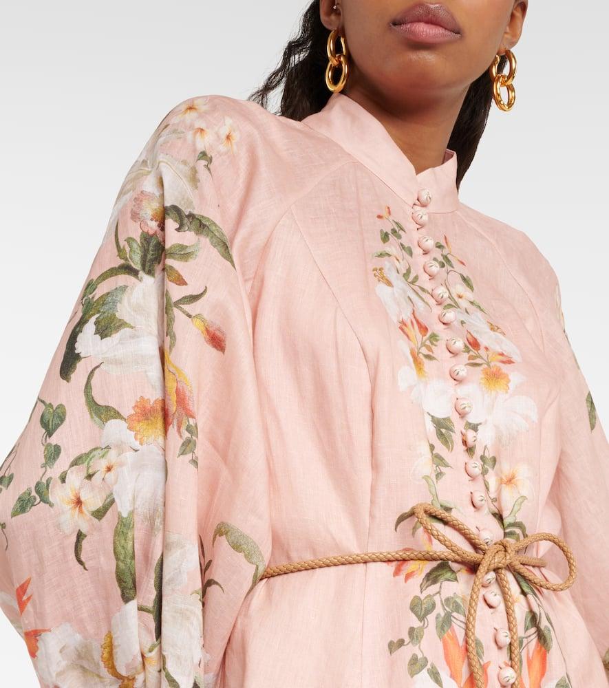 Zimmermann Lexi Floral Linen Maxi Dress in Natural | Lyst