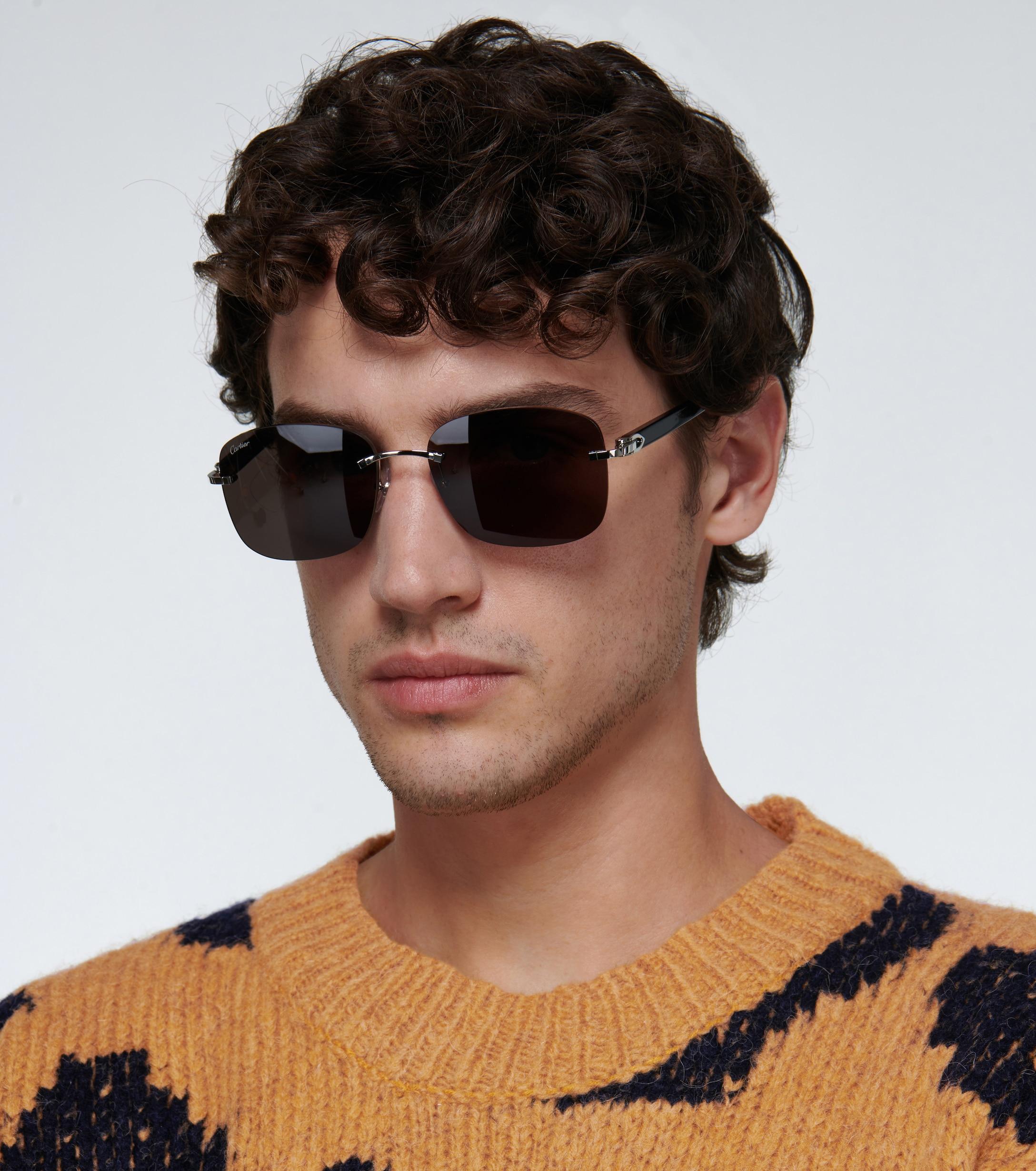 Cartier Frameless Sunglasses in Black for Men - Lyst