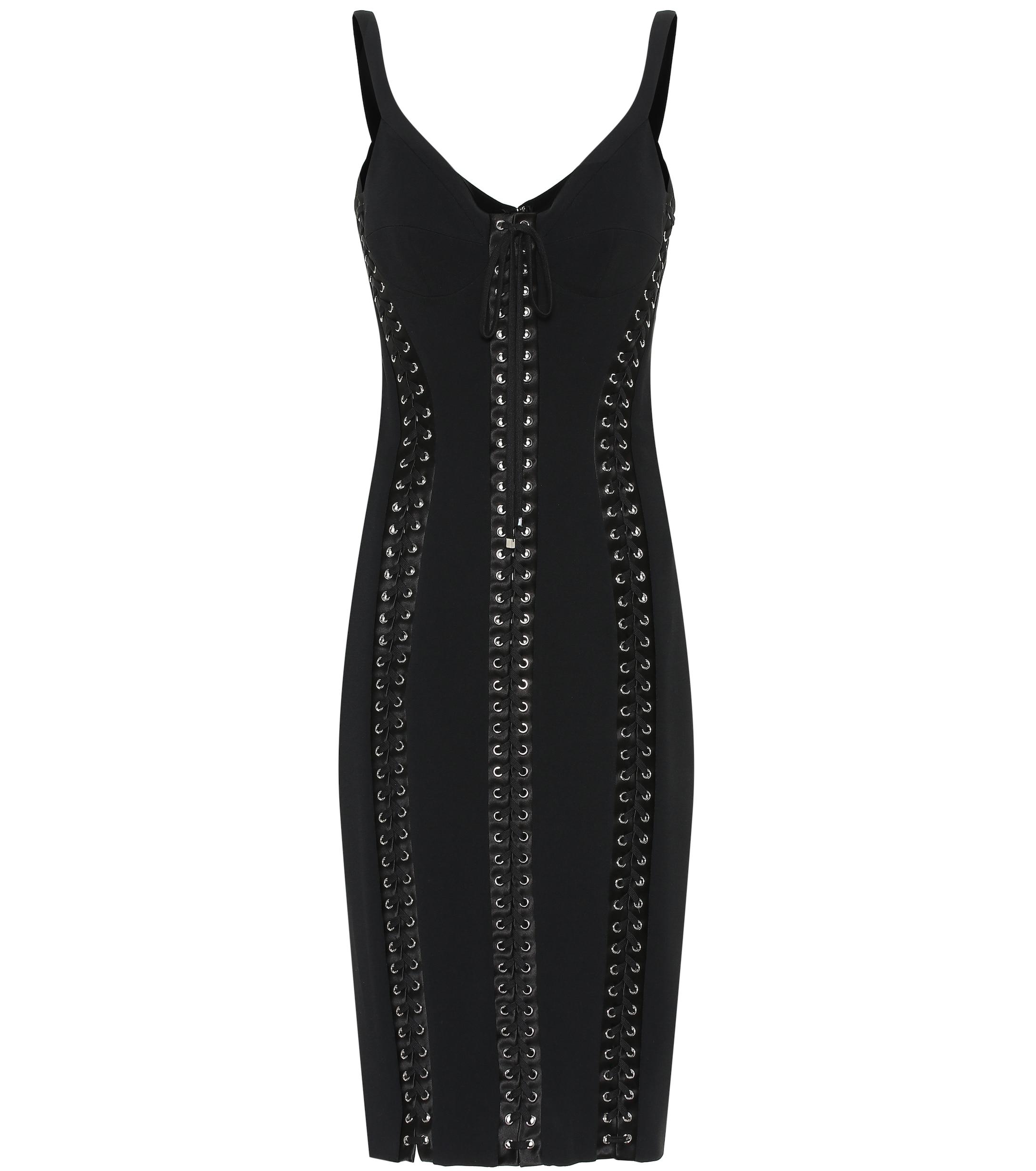 Dolce & Gabbana Lace-up Midi Dress in Nero (Black) - Save 63% - Lyst