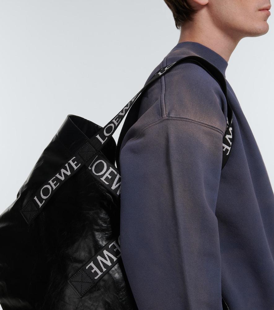 Loewe Fold Shopper Leather Tote Bag in Black for Men | Lyst
