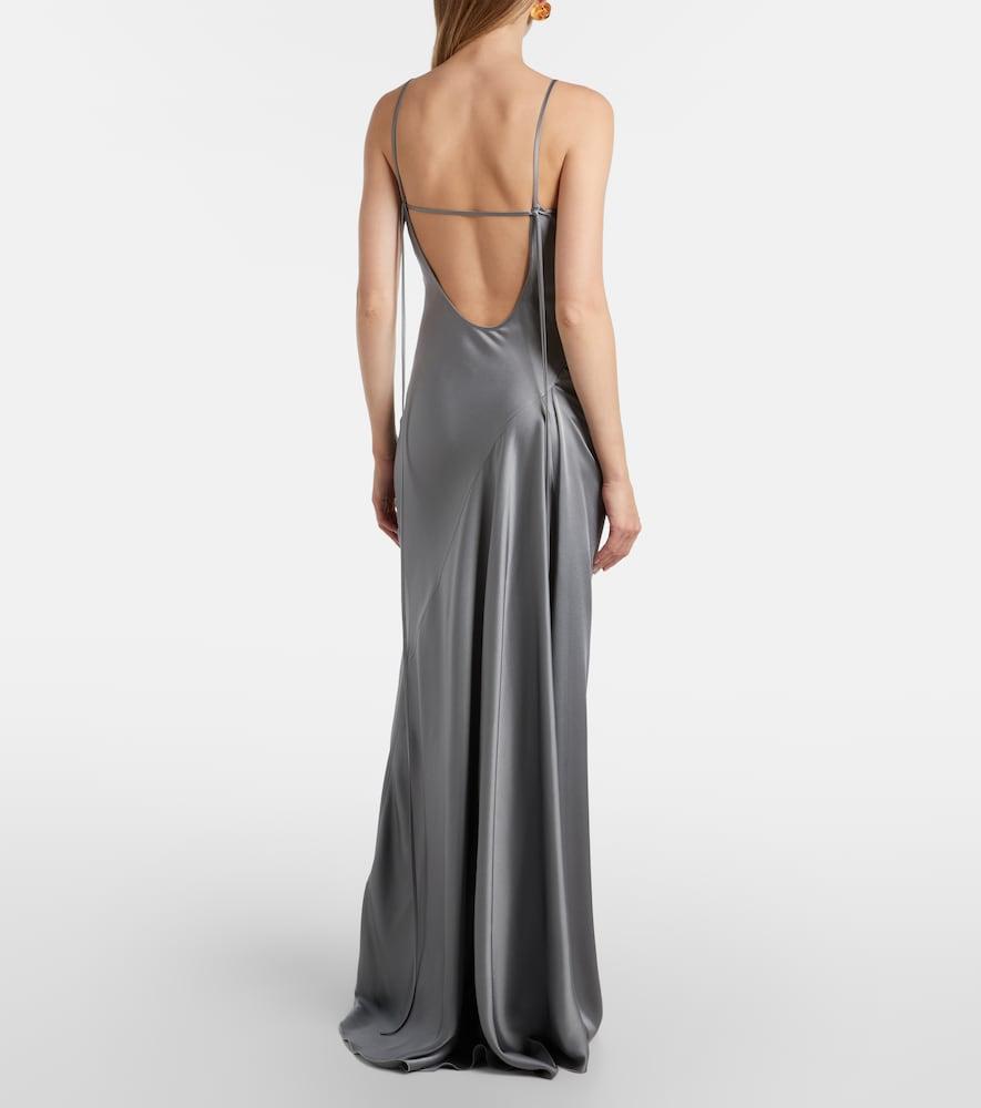 victoria beckham cami floor length dress Bright Indigo Twist Draped Gown and special occasions Victoria Beckham Cami Open Back