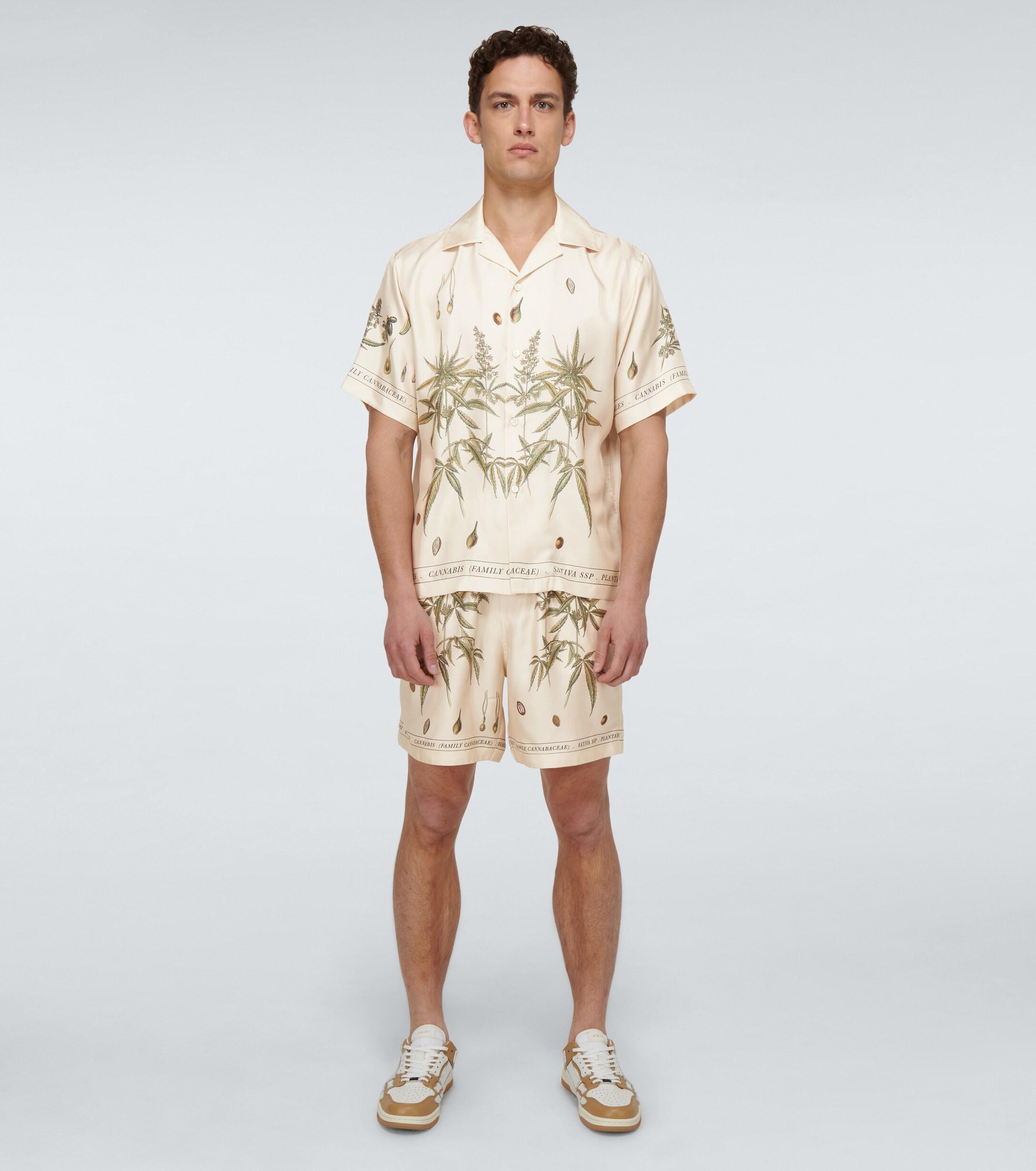 Amiri Botanical Printed Silk Shorts in Natural for Men | Lyst