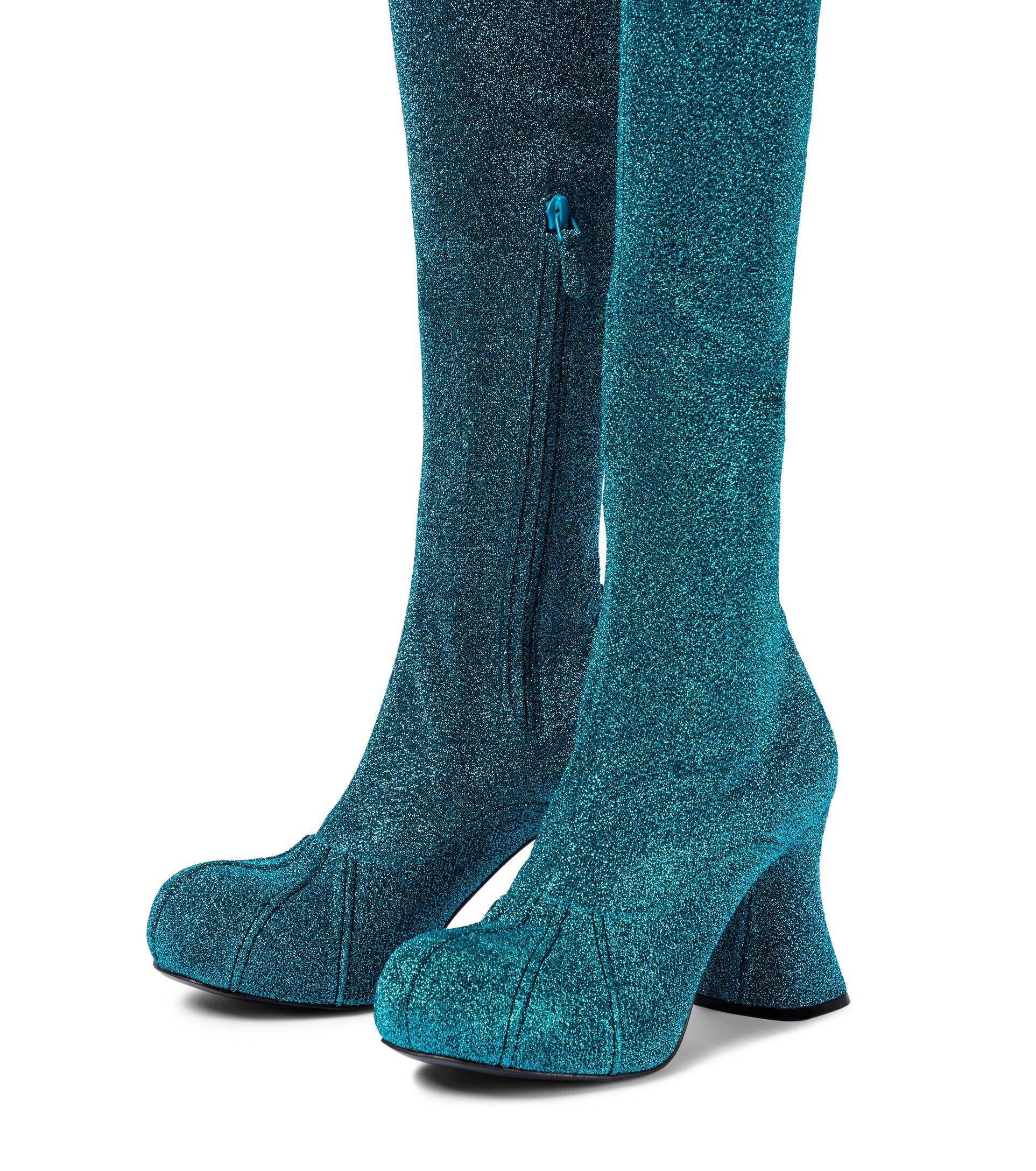 Stella McCartney Rubber Groove Lurex® Over-the-knee Boots in Blue Womens Shoes Boots Over-the-knee boots 