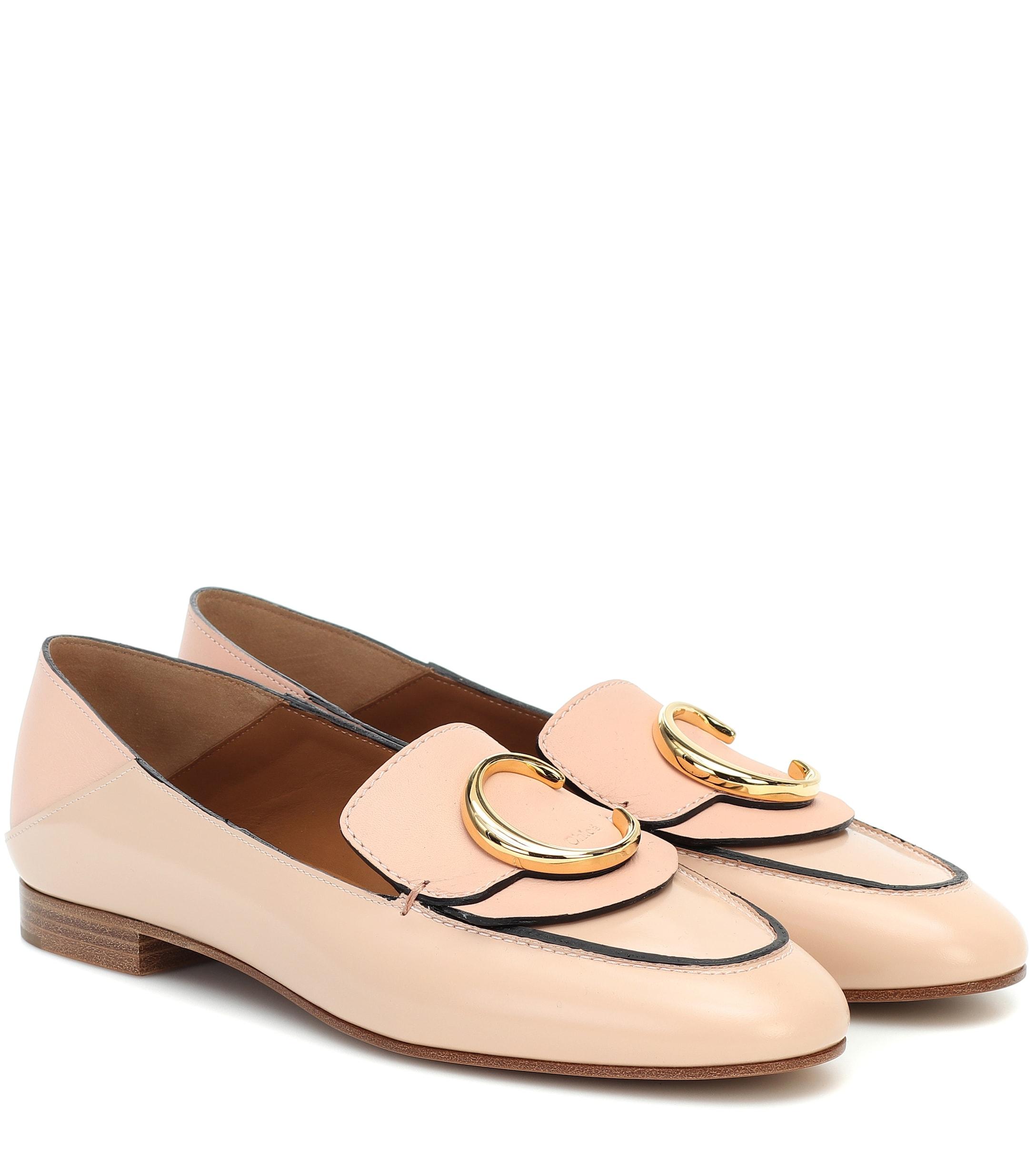 Chloé C Leather Loafers in Pink Lyst