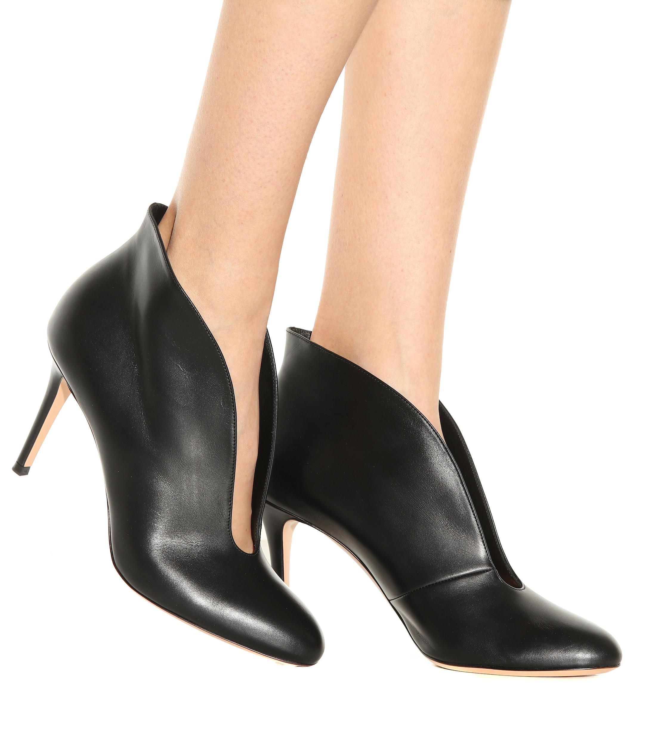 Gianvito Rossi Vamp 85 Leather Ankle Boots in Black - Lyst