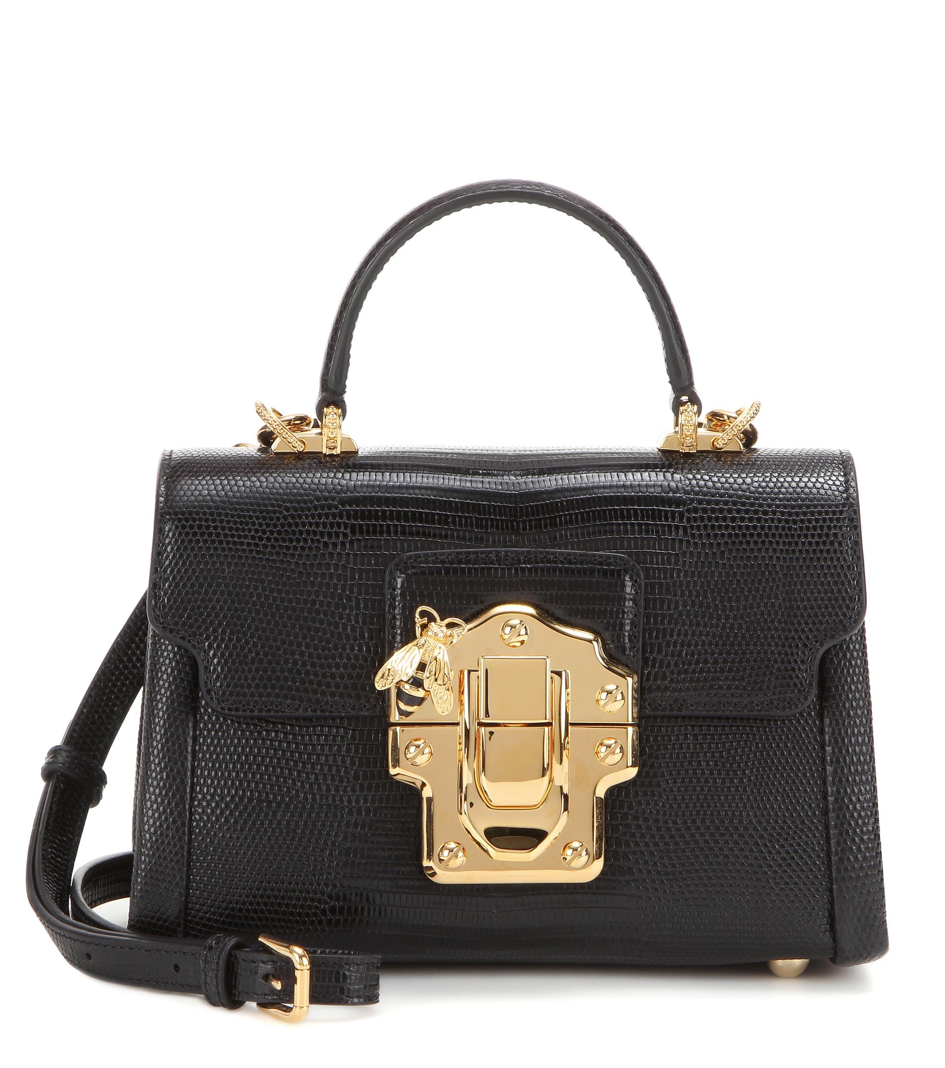 Dolce & Gabbana Lucia Mini Leather Cross-body Bag in Black | Lyst