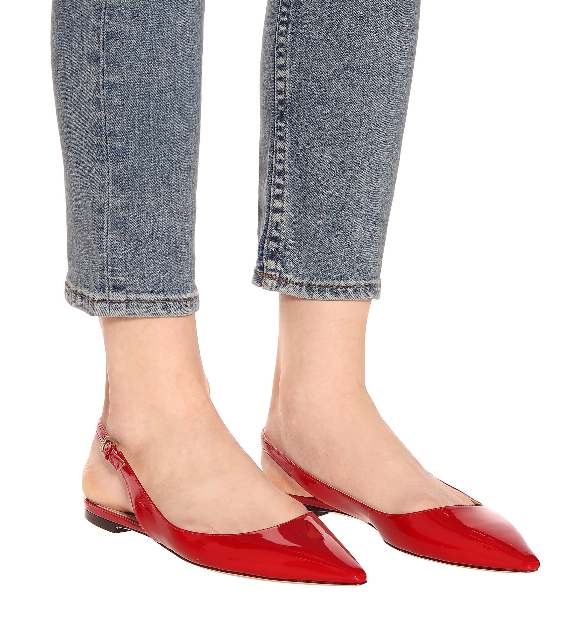 red sling backs