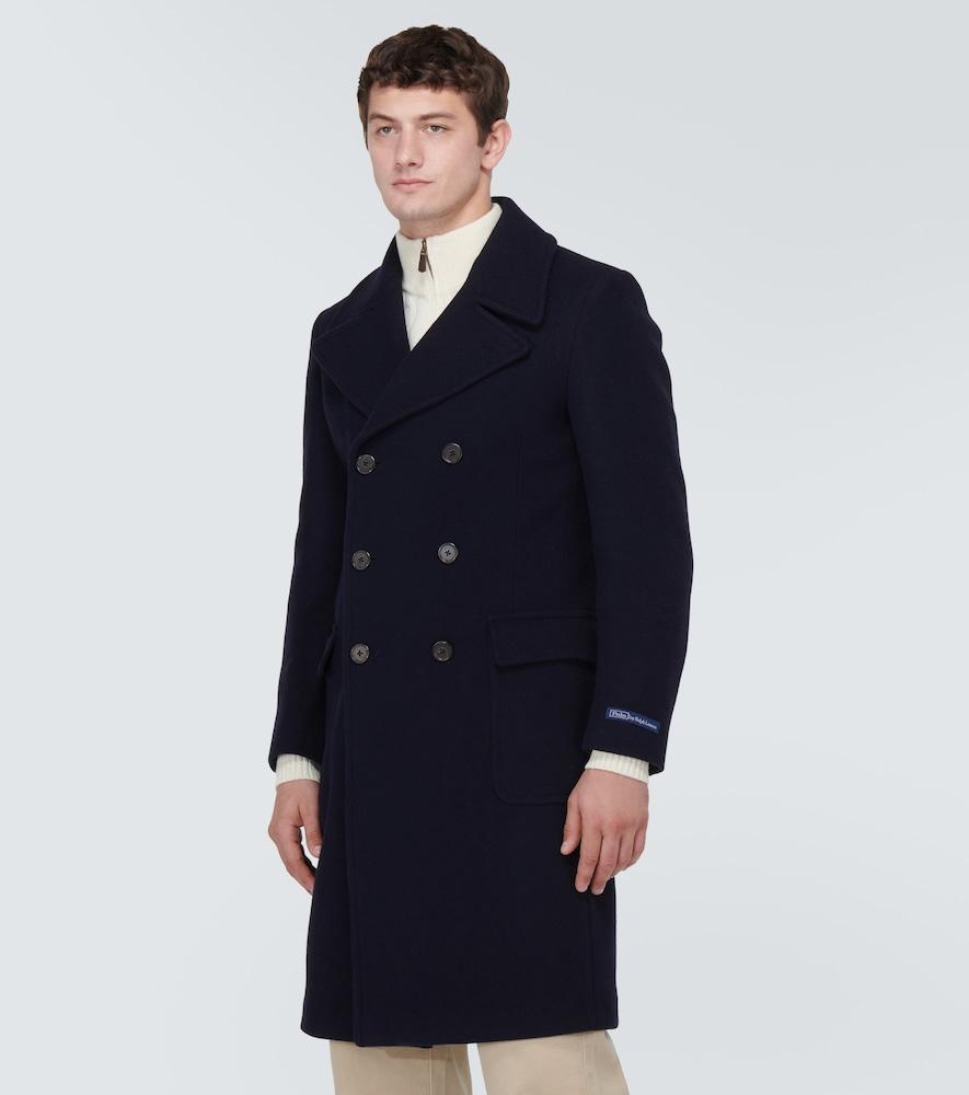 Polo Ralph Lauren Double-breasted Wool-blend Coat in Blue for Men | Lyst