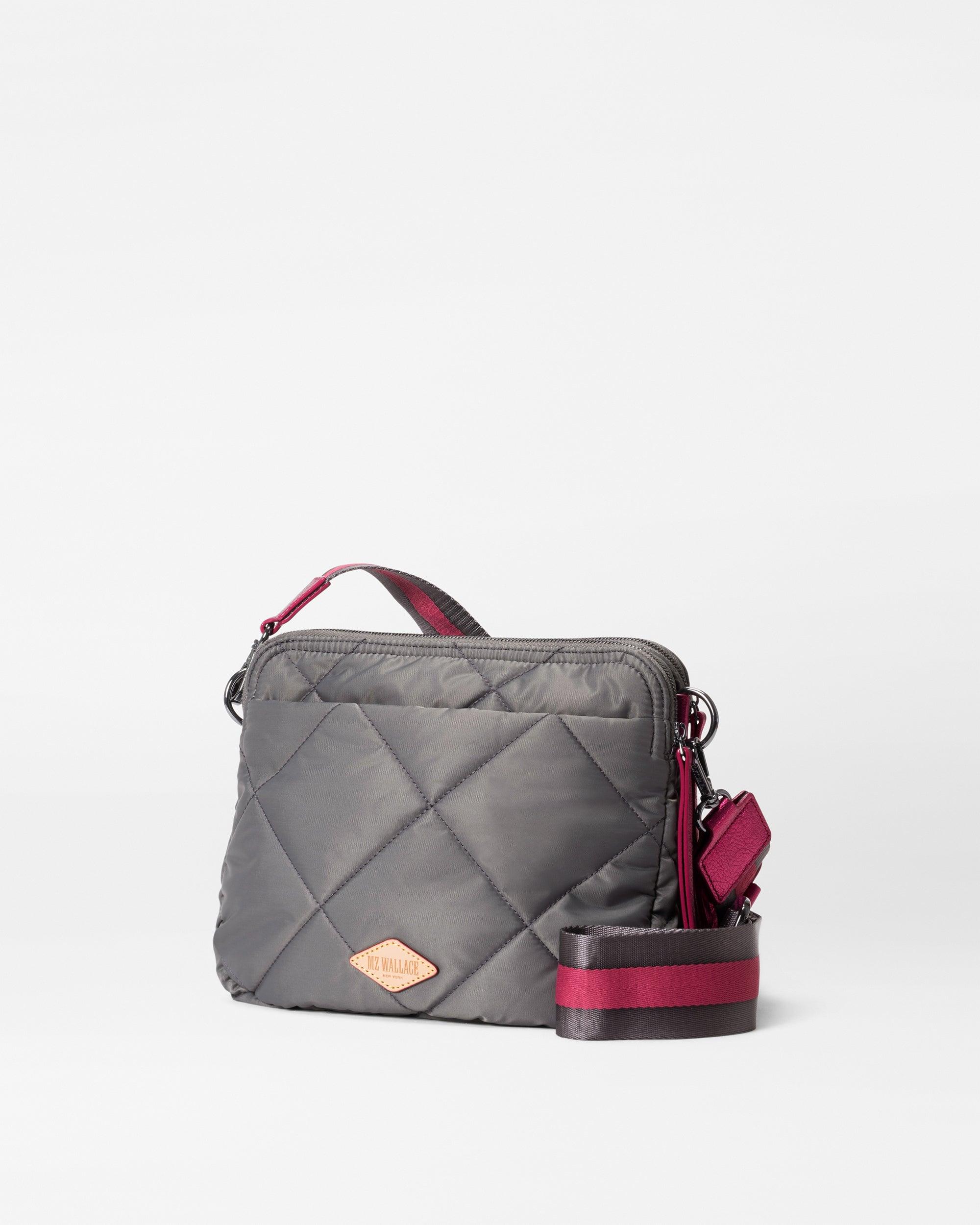 MZ Wallace Ash Quilted Bowery Crossbody in Gray