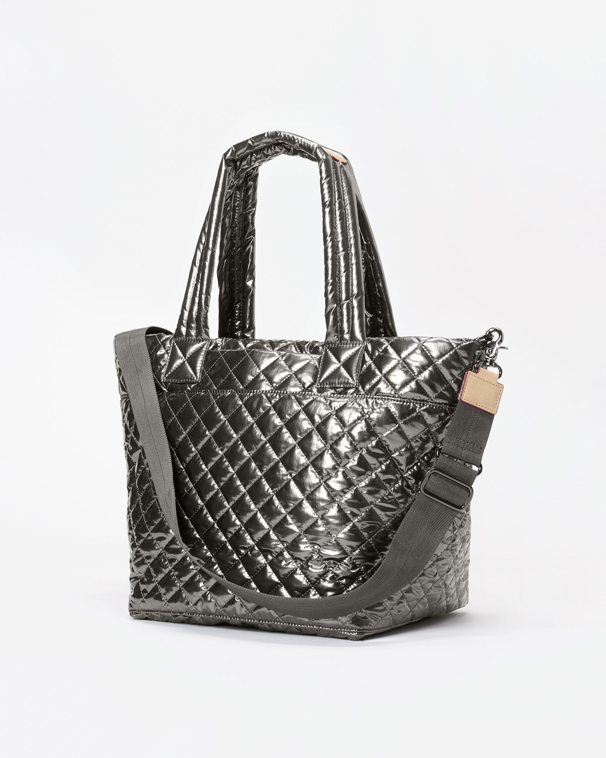 MZ Wallace Pewter Metallic Medium Metro Tote Deluxe in Black Lyst UK