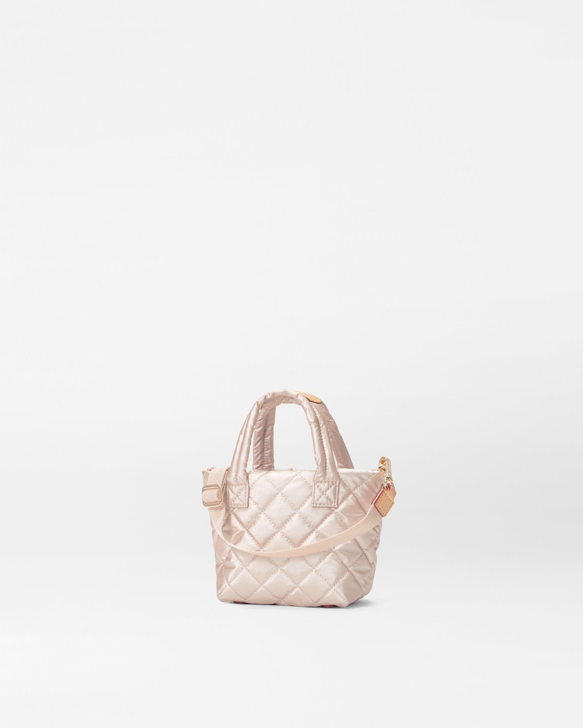 MZ Wallace Pale Rose Gold Metallic Petite Metro Tote Deluxe in