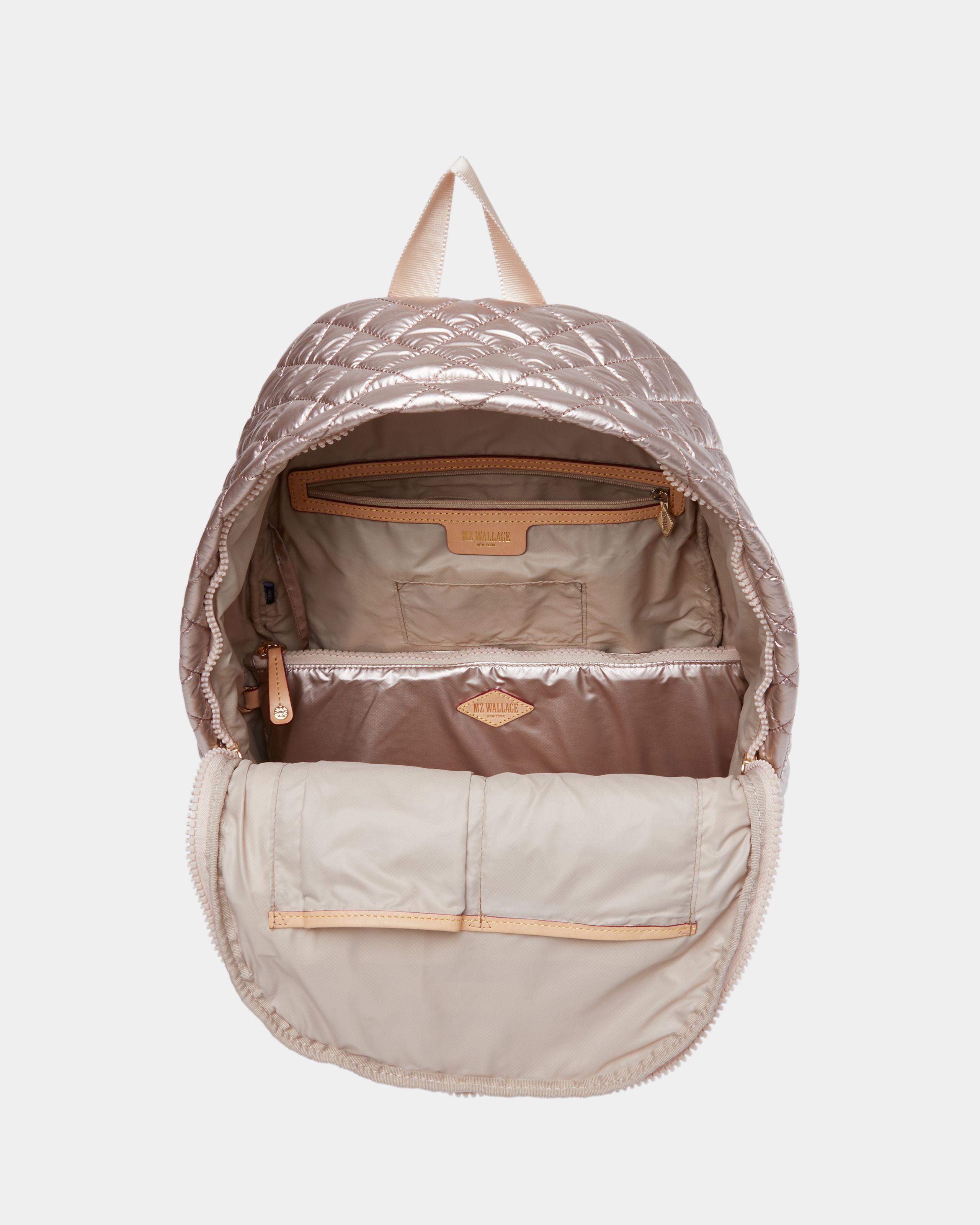 mz wallace rose gold backpack