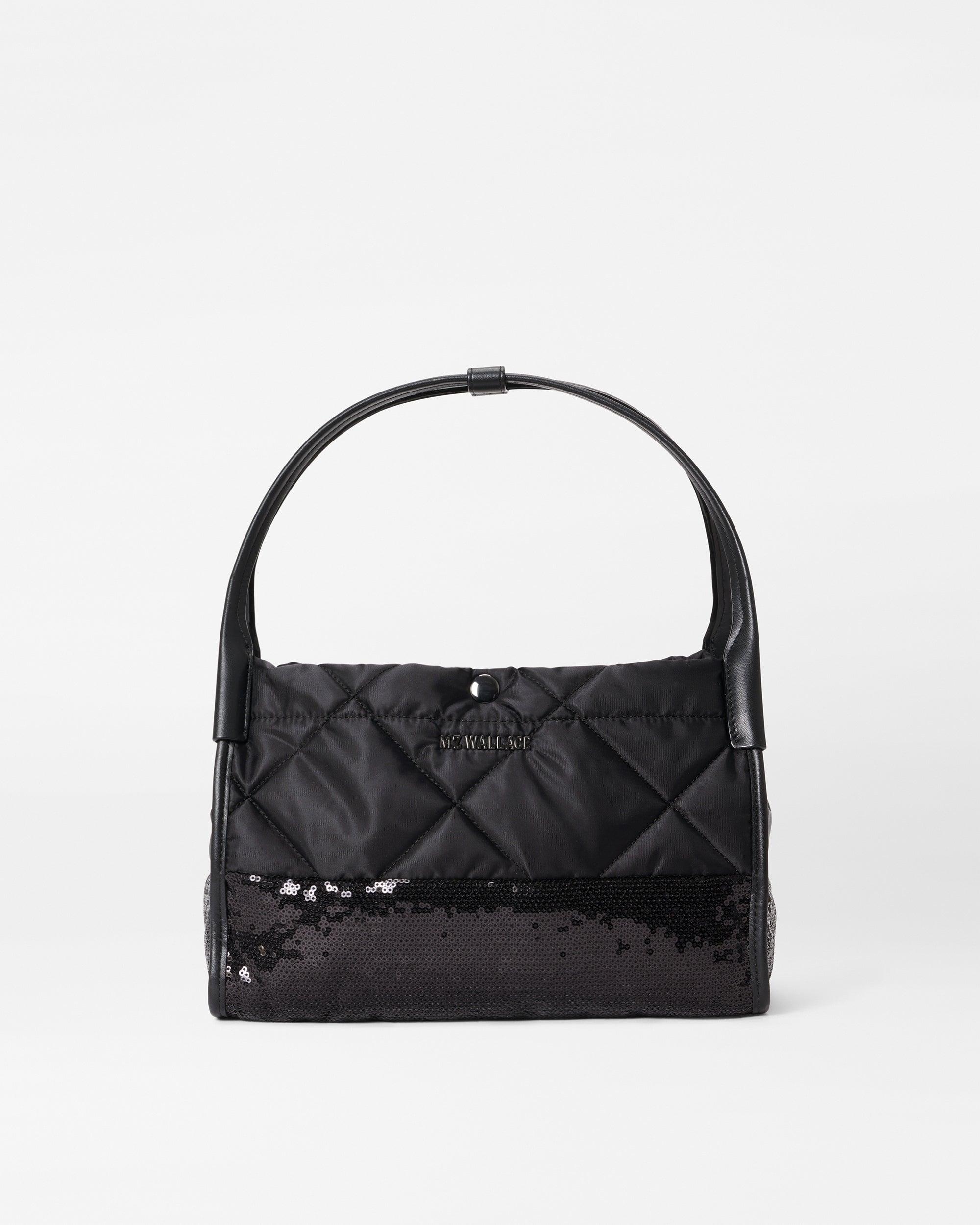 MZ Wallace Black With Sequin Quilted Small Madison Shoulder | Lyst Canada