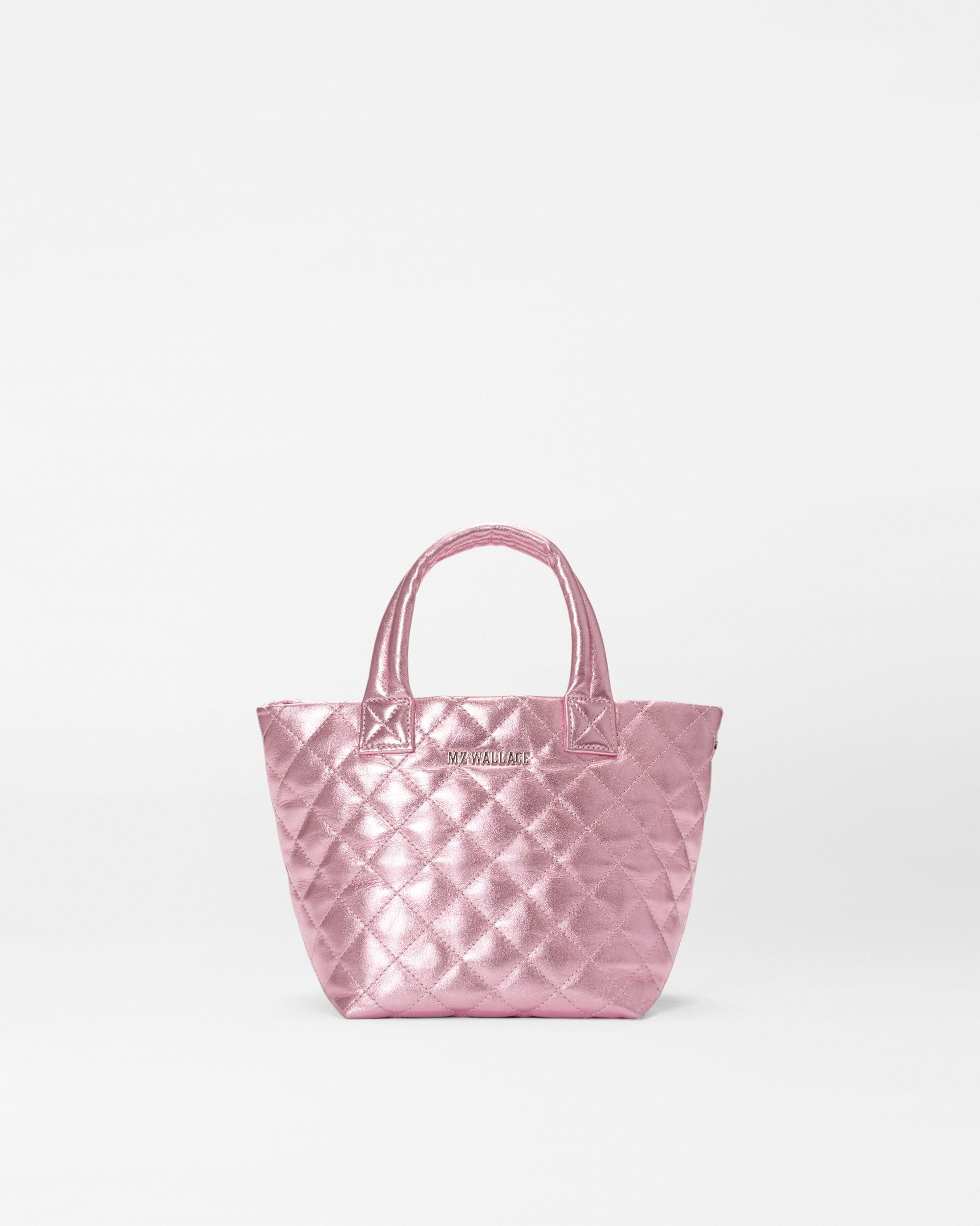 MZ Wallace Rose Metallic Leather Micro Metro Tote Deluxe in Pink Lyst