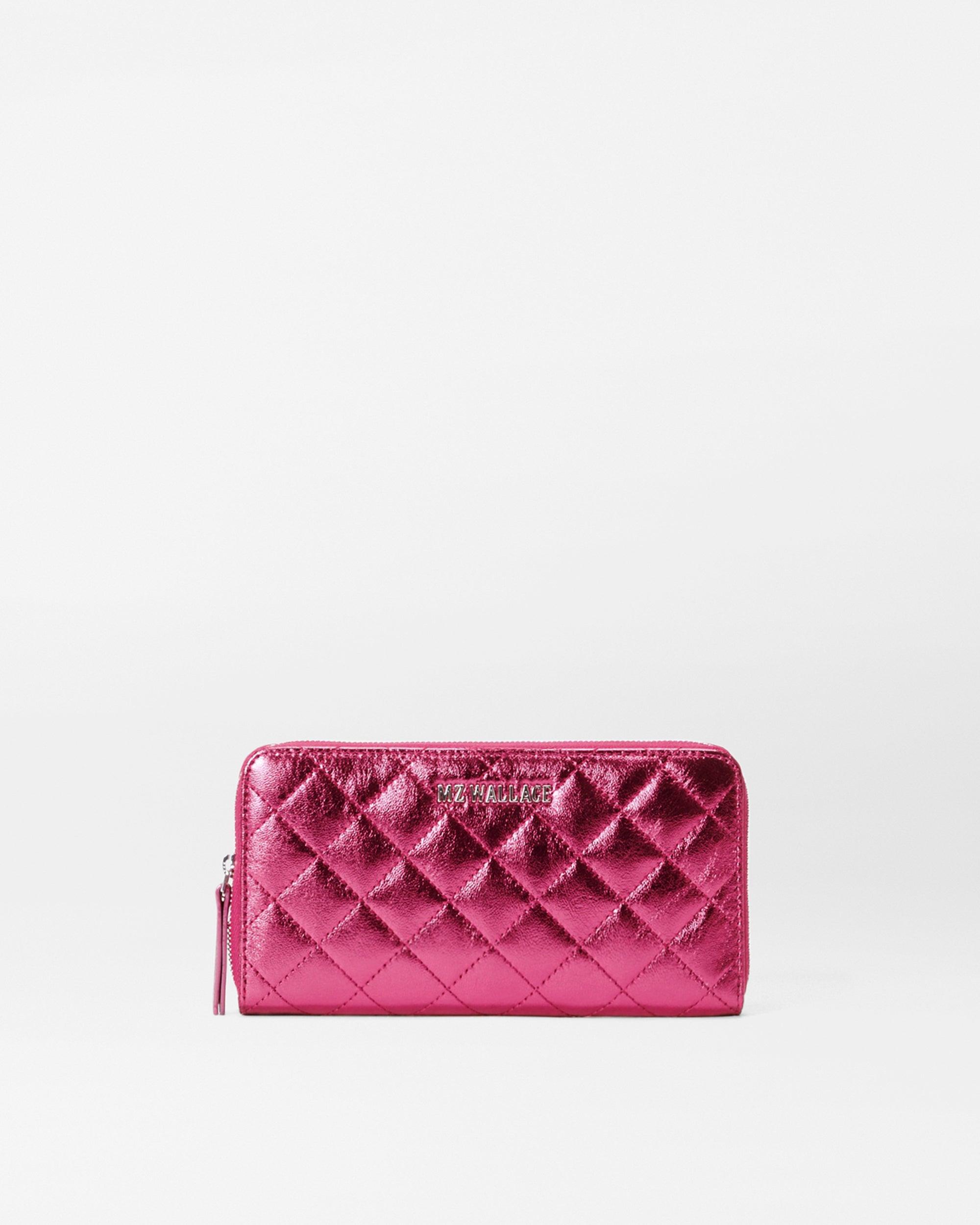 MZ Wallace Pink Candy Long Zip Round Wallet | Lyst
