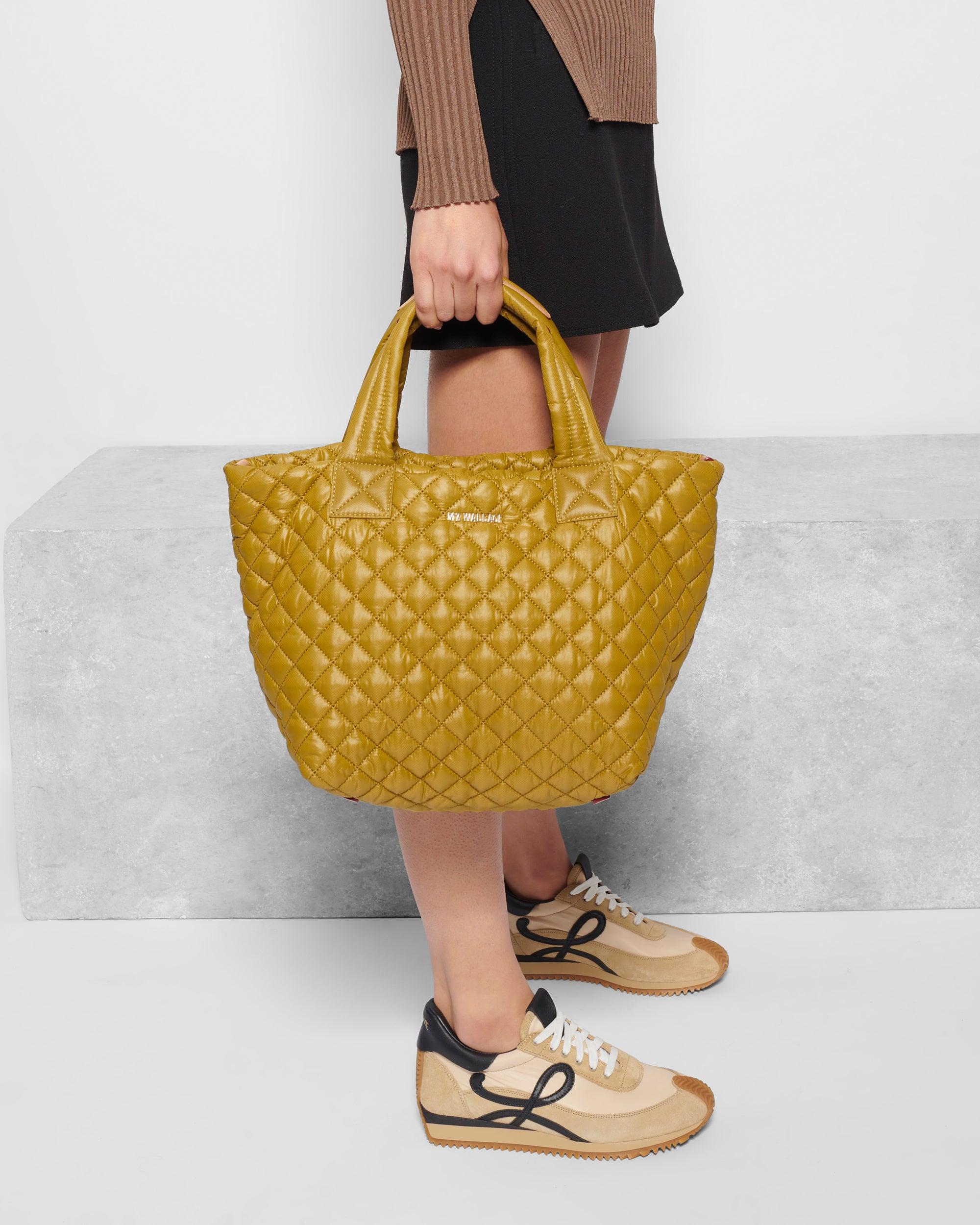 MZ Wallace Ocher Small Metro Tote Deluxe in Yellow