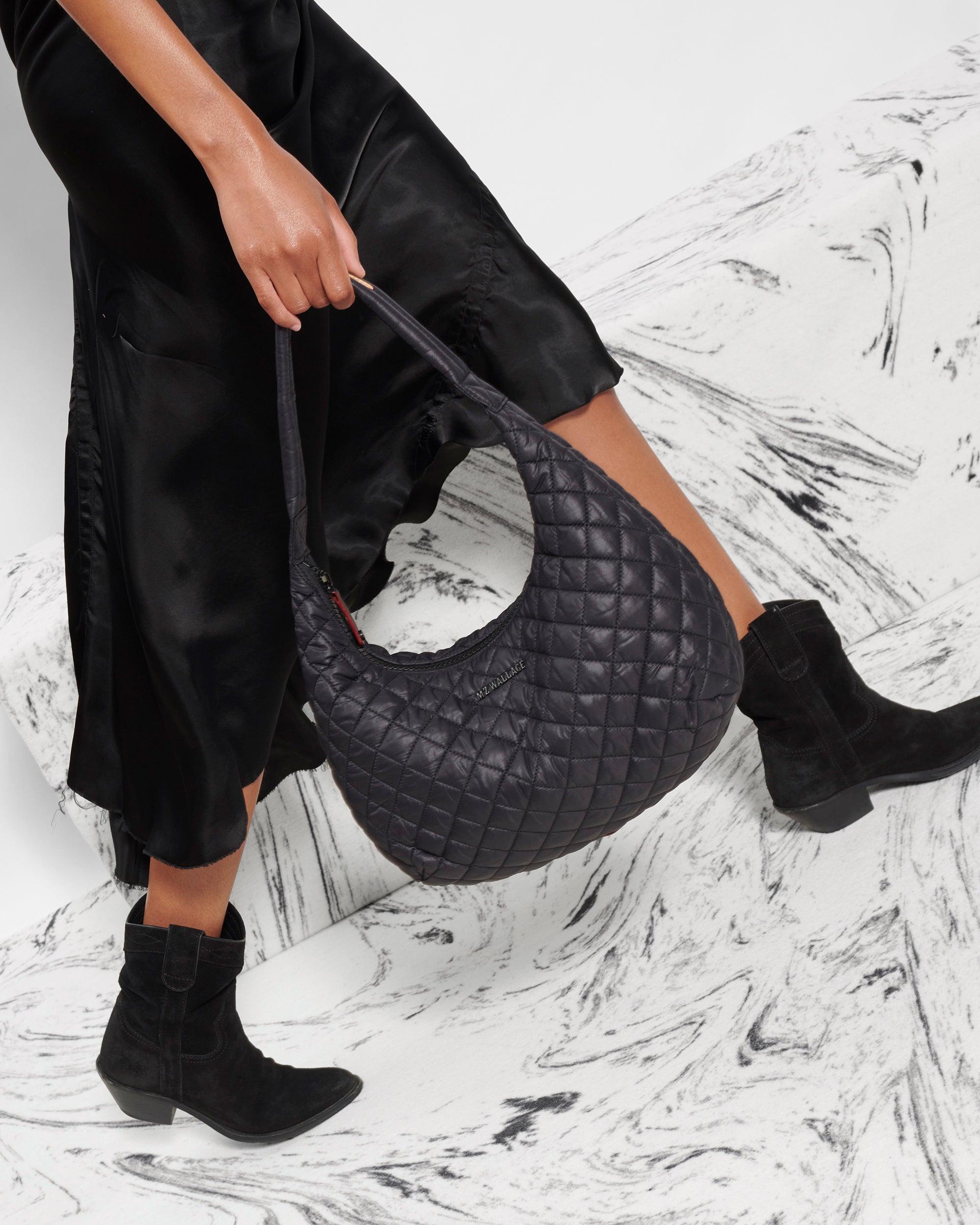 MZ Wallace Black Metro Shoulder Bag in Gray Lyst